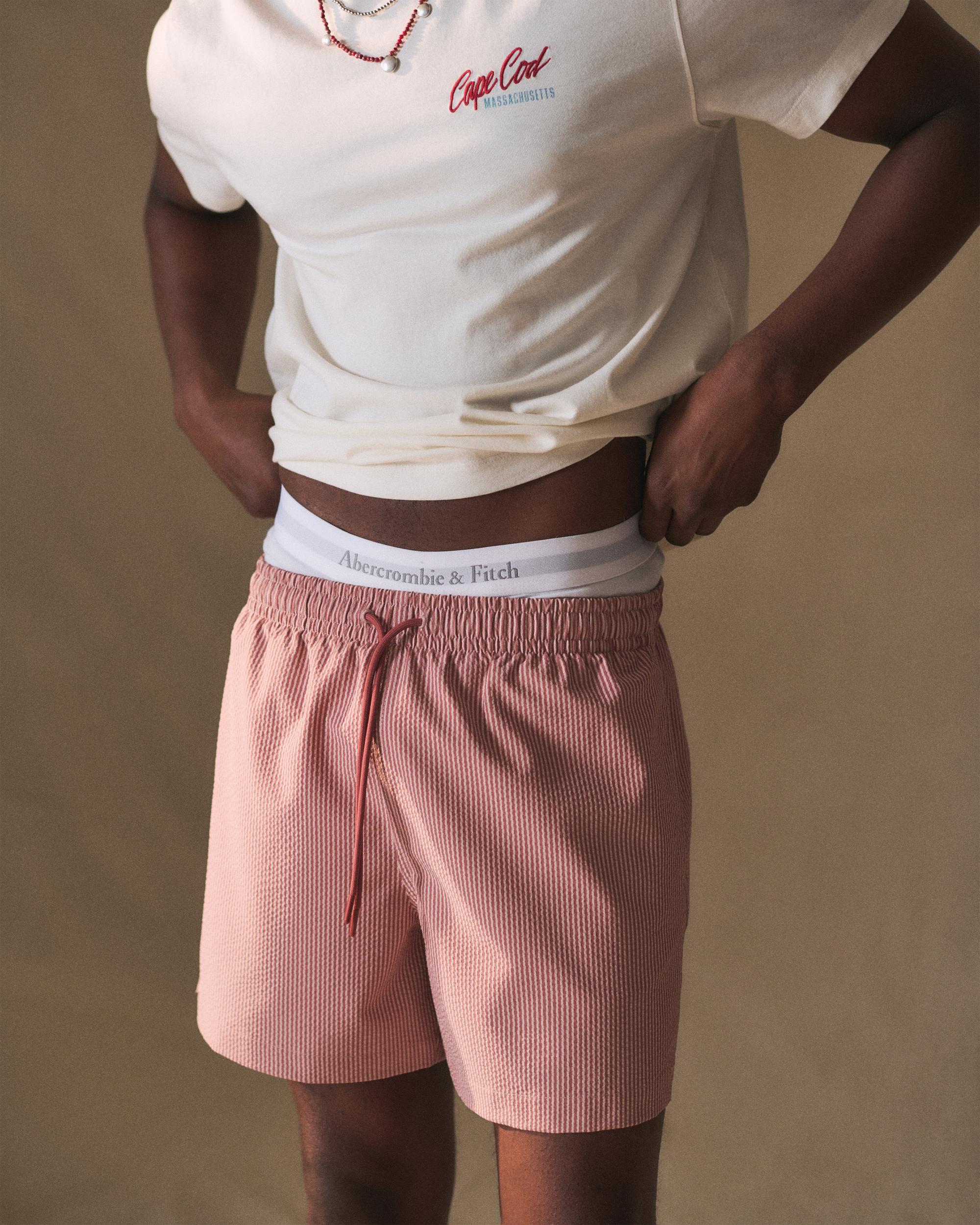 Pull-On Micro-Seersucker Swim Trunk Product Image