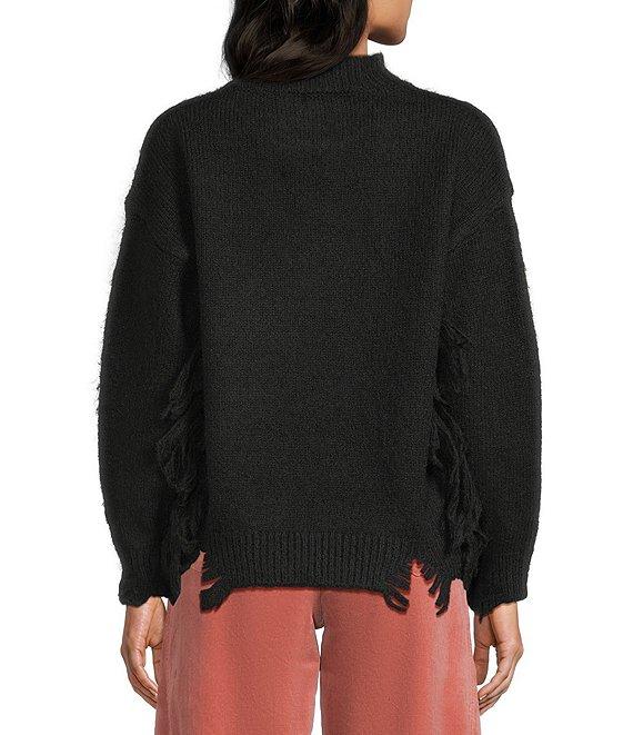 C&V Chelsea & Violet Fringe Long Sleeve Sweater Product Image