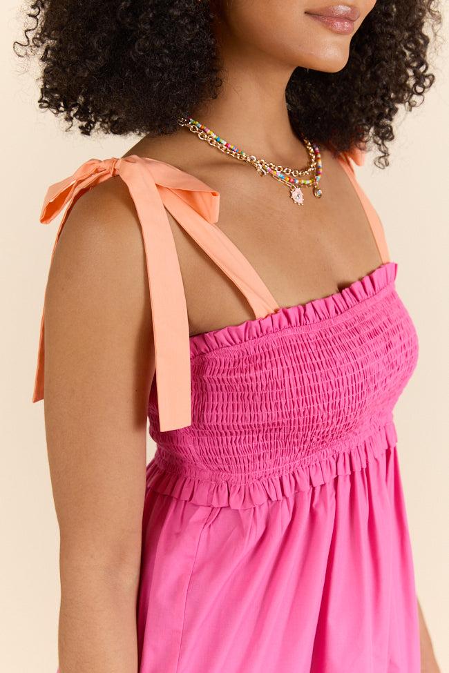 Season Of Bliss Pink Smocked Bust Maxi Dress SALE Product Image