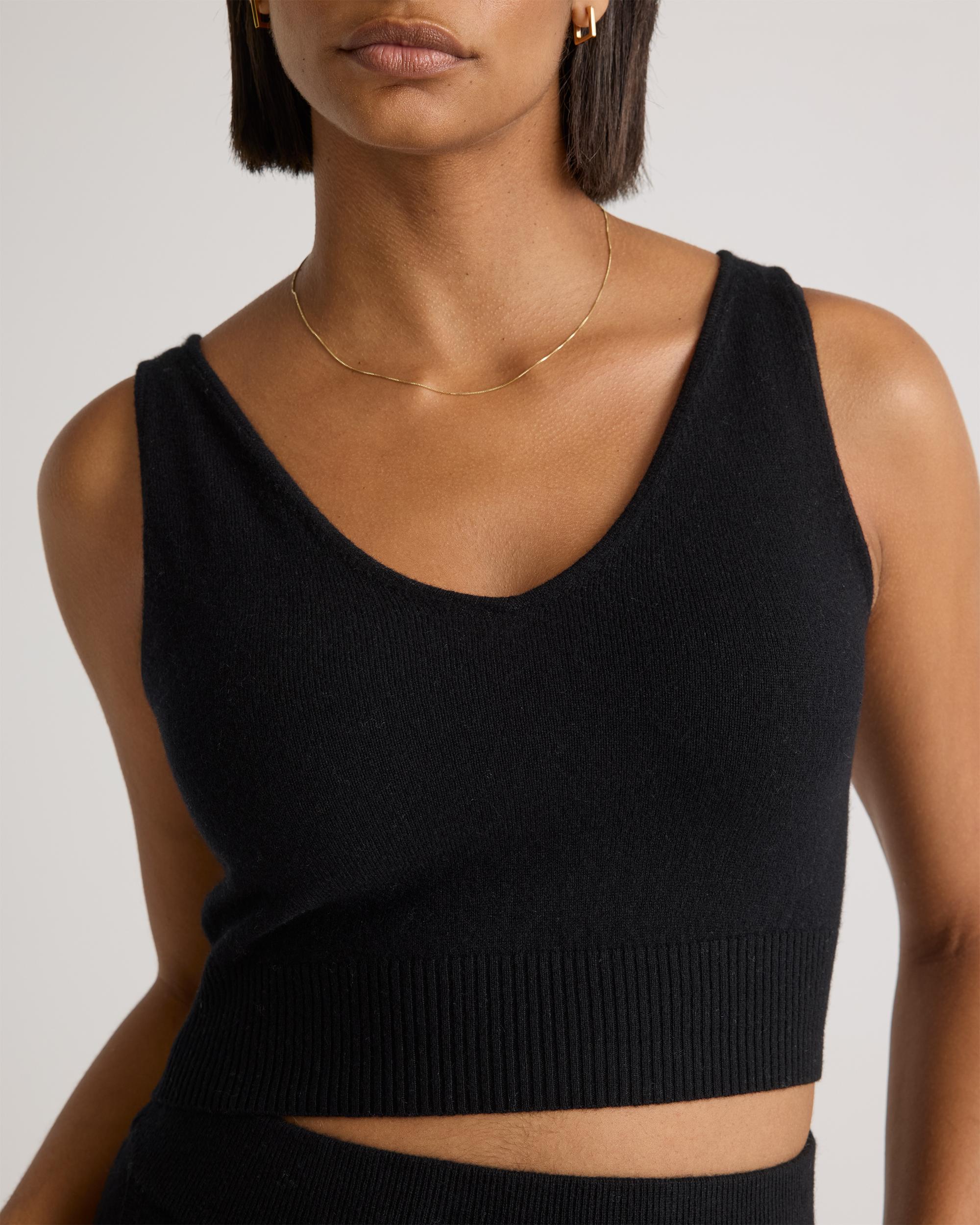 Quince | Women's Mongolian Cashmere Cropped Tank Top Size XS Product Image