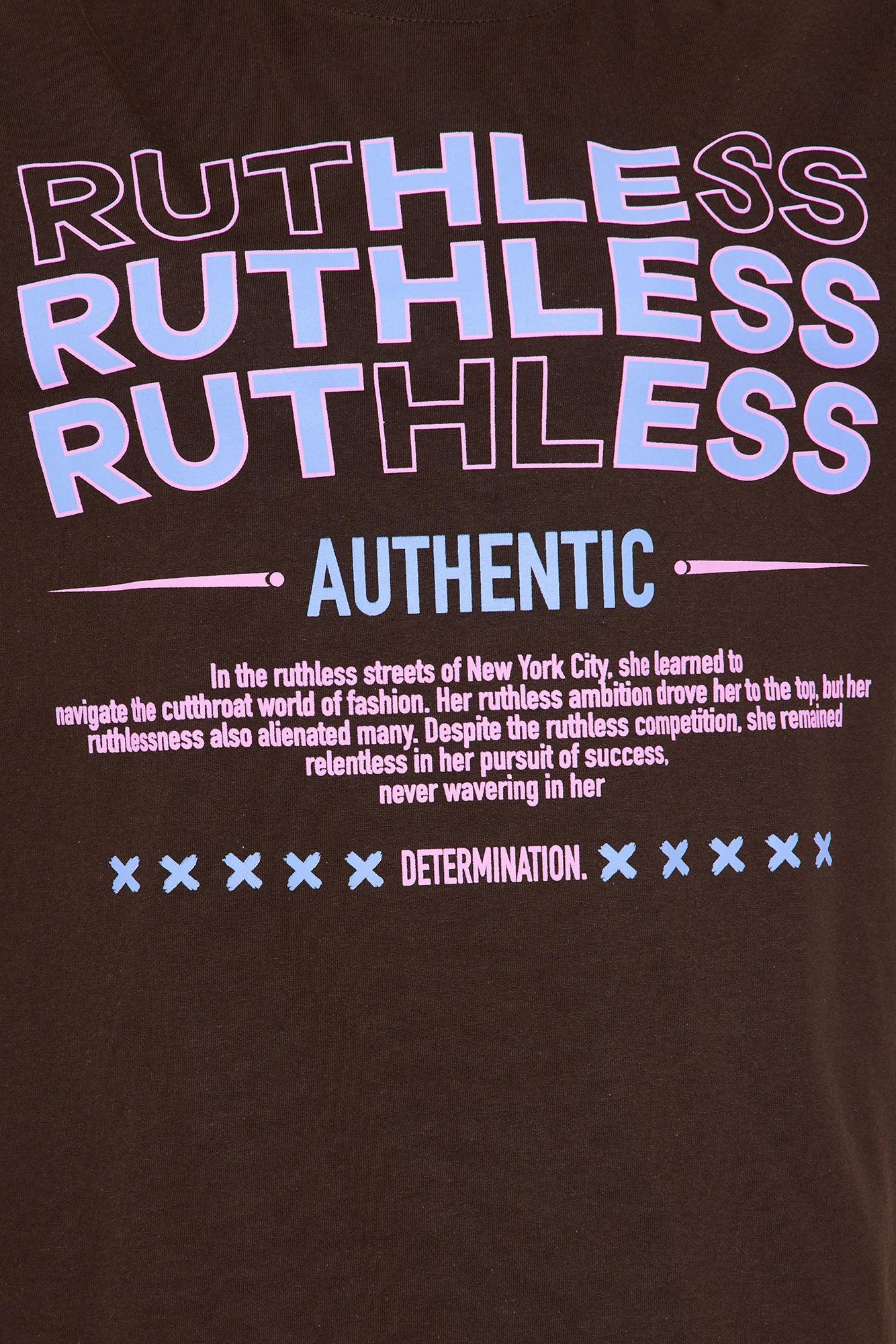 Ruthless Oversized Tee - Brown Product Image