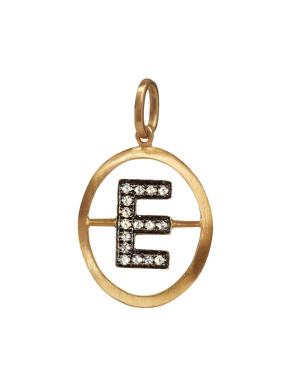 Womens 18K Yellow Gold & 0.07 TCW Diamond Initial Pendant Product Image