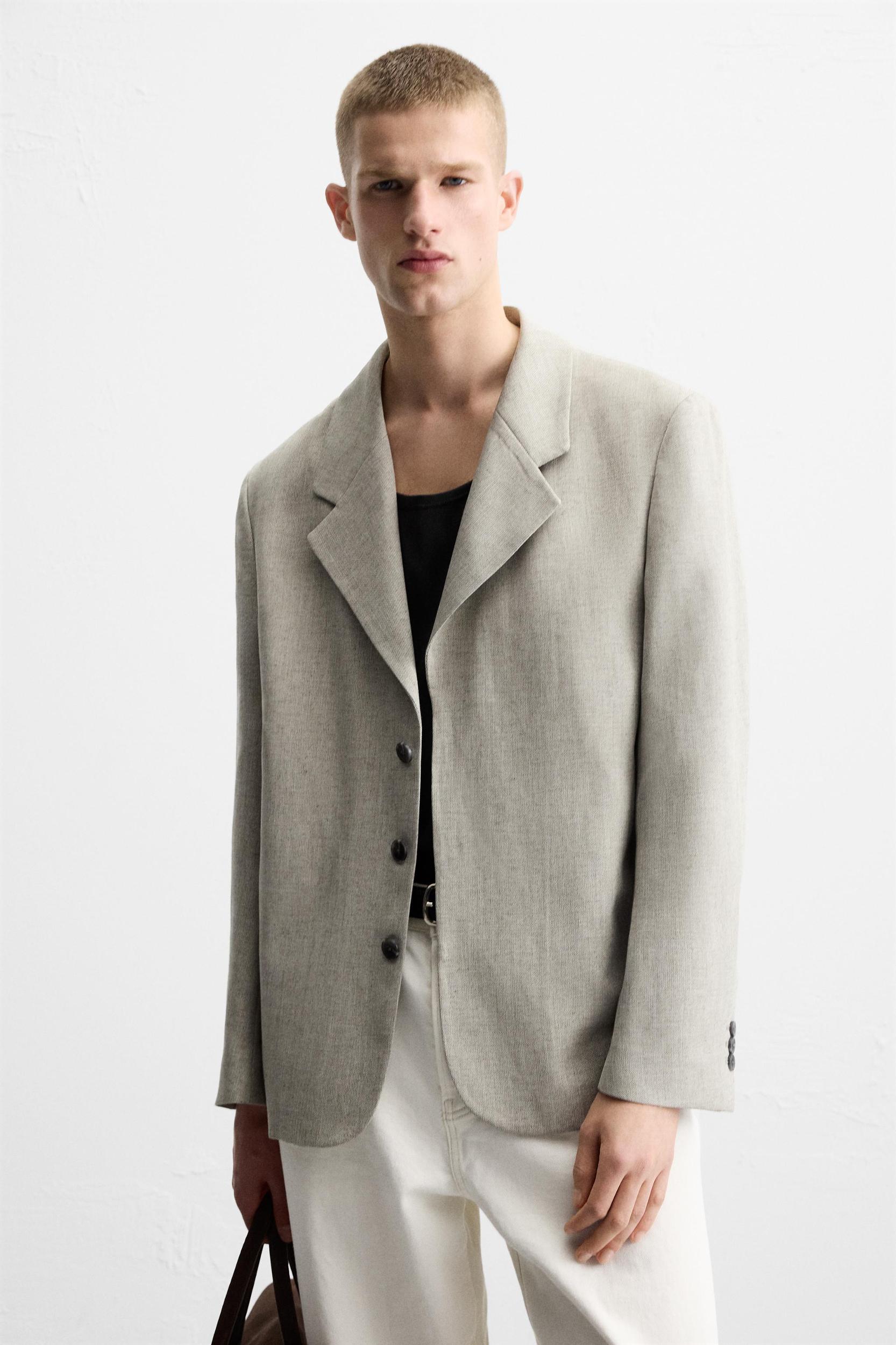 LINEN TEXTURED WEAVE SUIT JACKET Product Image