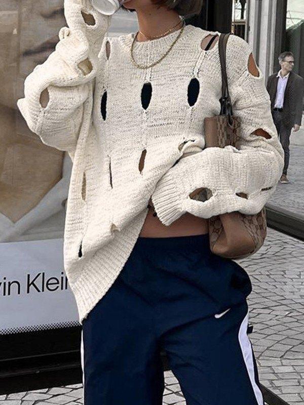 Cutout Long Sleeve Knit Top Product Image