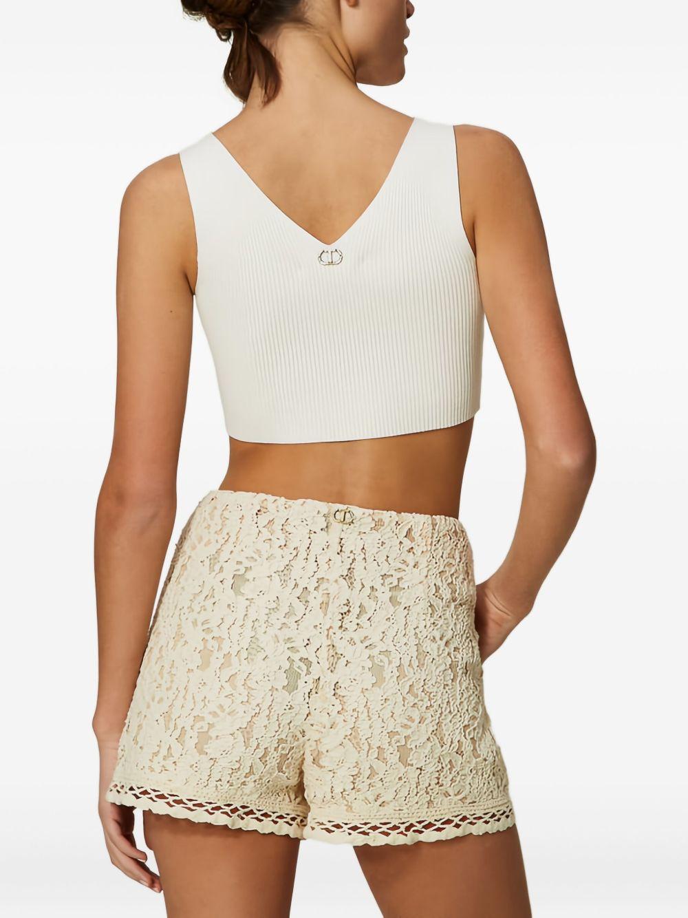 ribbed V-neck top Product Image