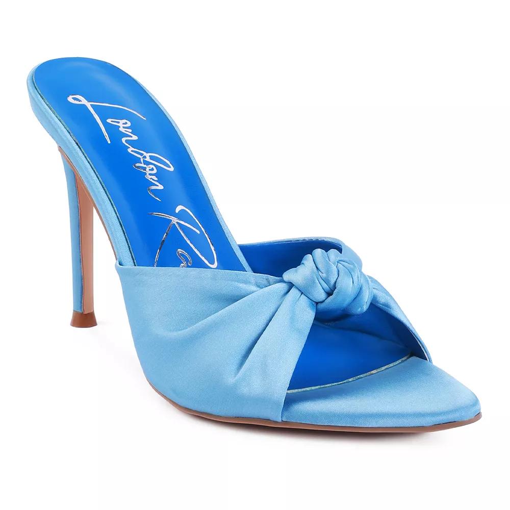 London Rag First Crush Women's Satin Knot High Heel Sandals, Size: 6, Blue Product Image
