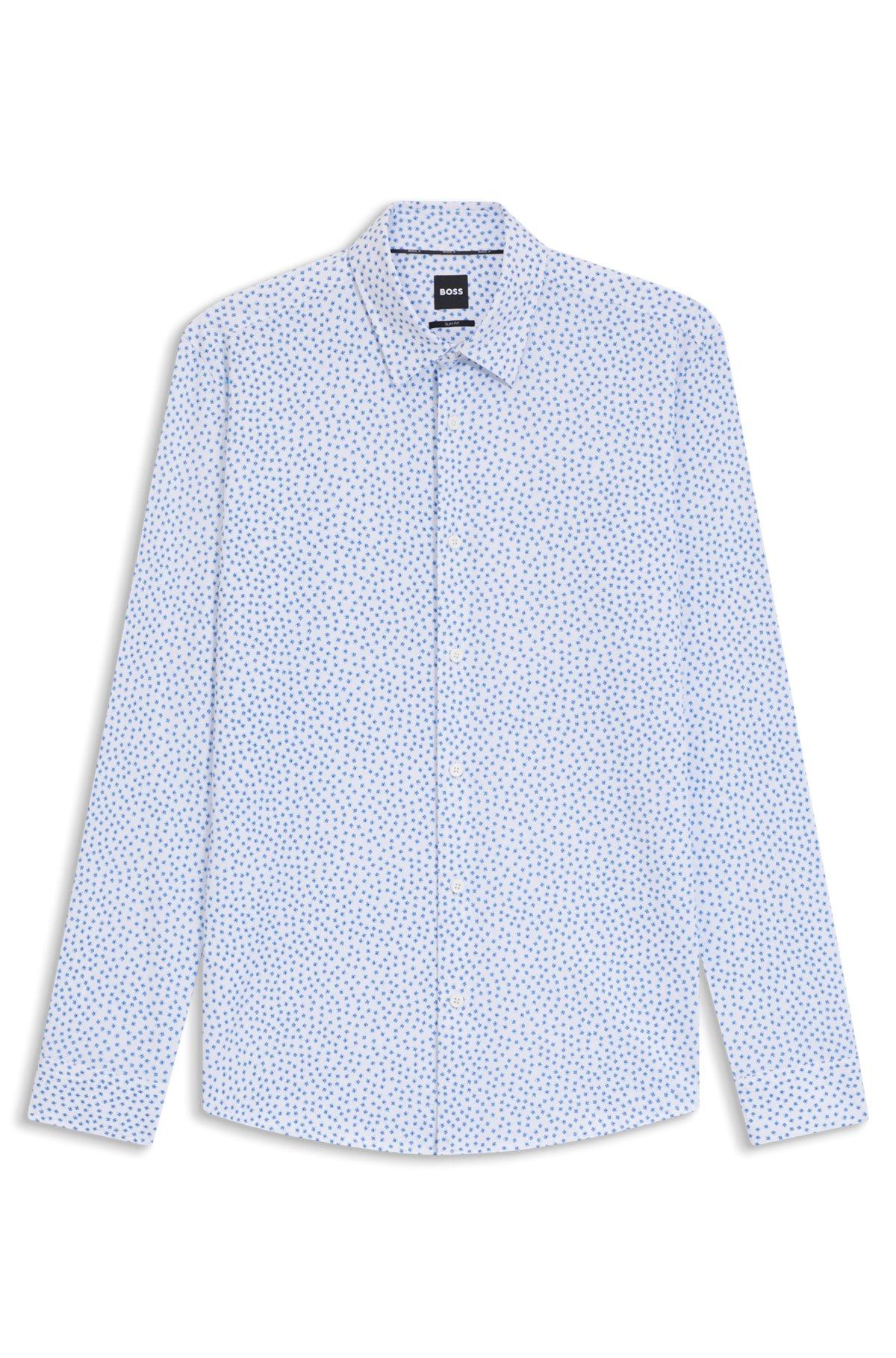 Slim-fit shirt in printed cotton Product Image