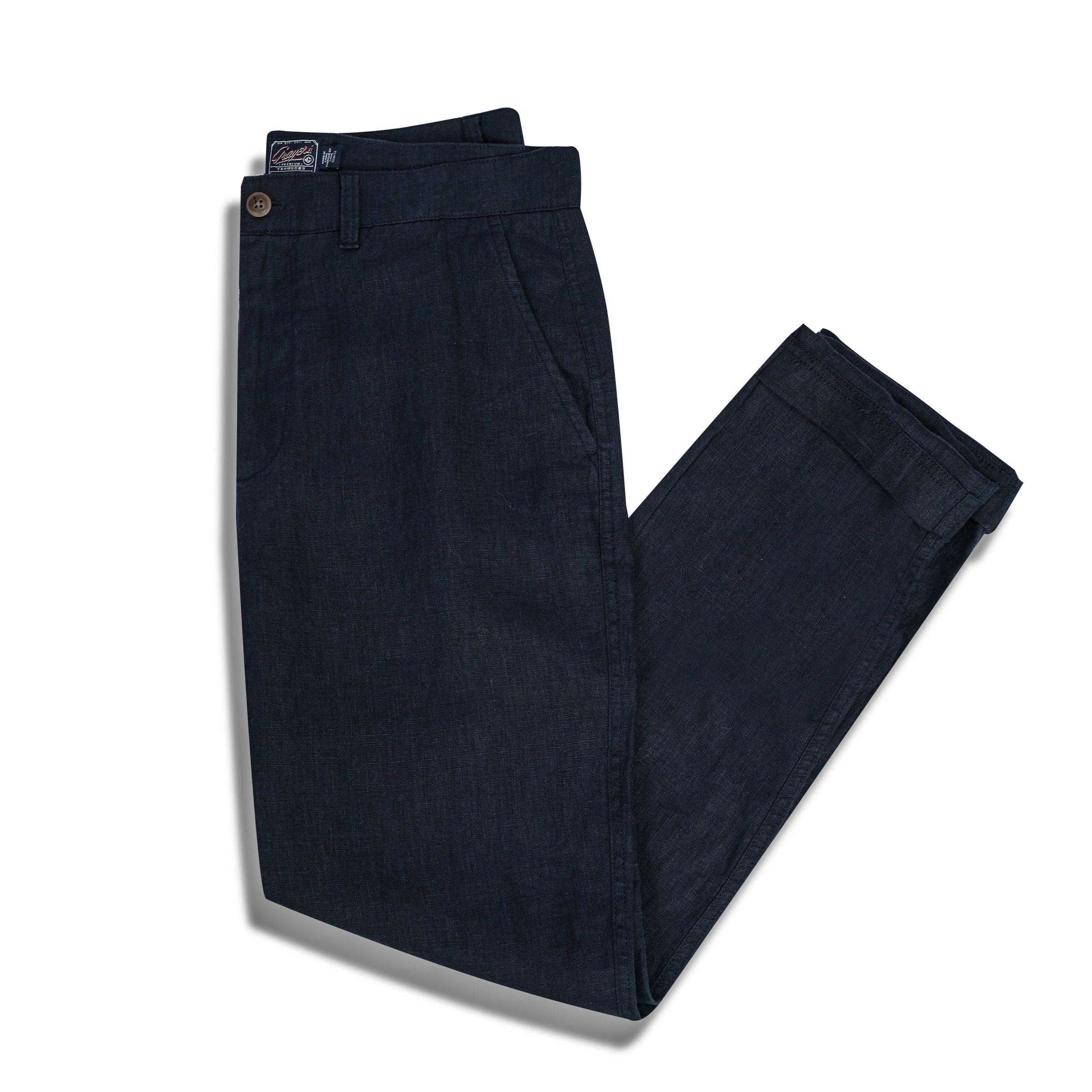 Bal Harbour Aventura Washed Linen Pants - Navy Product Image