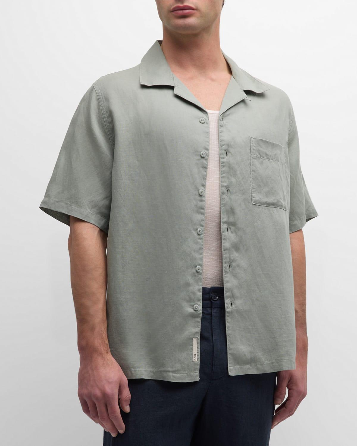 Mens Linen-Blend Camp Shirt Product Image
