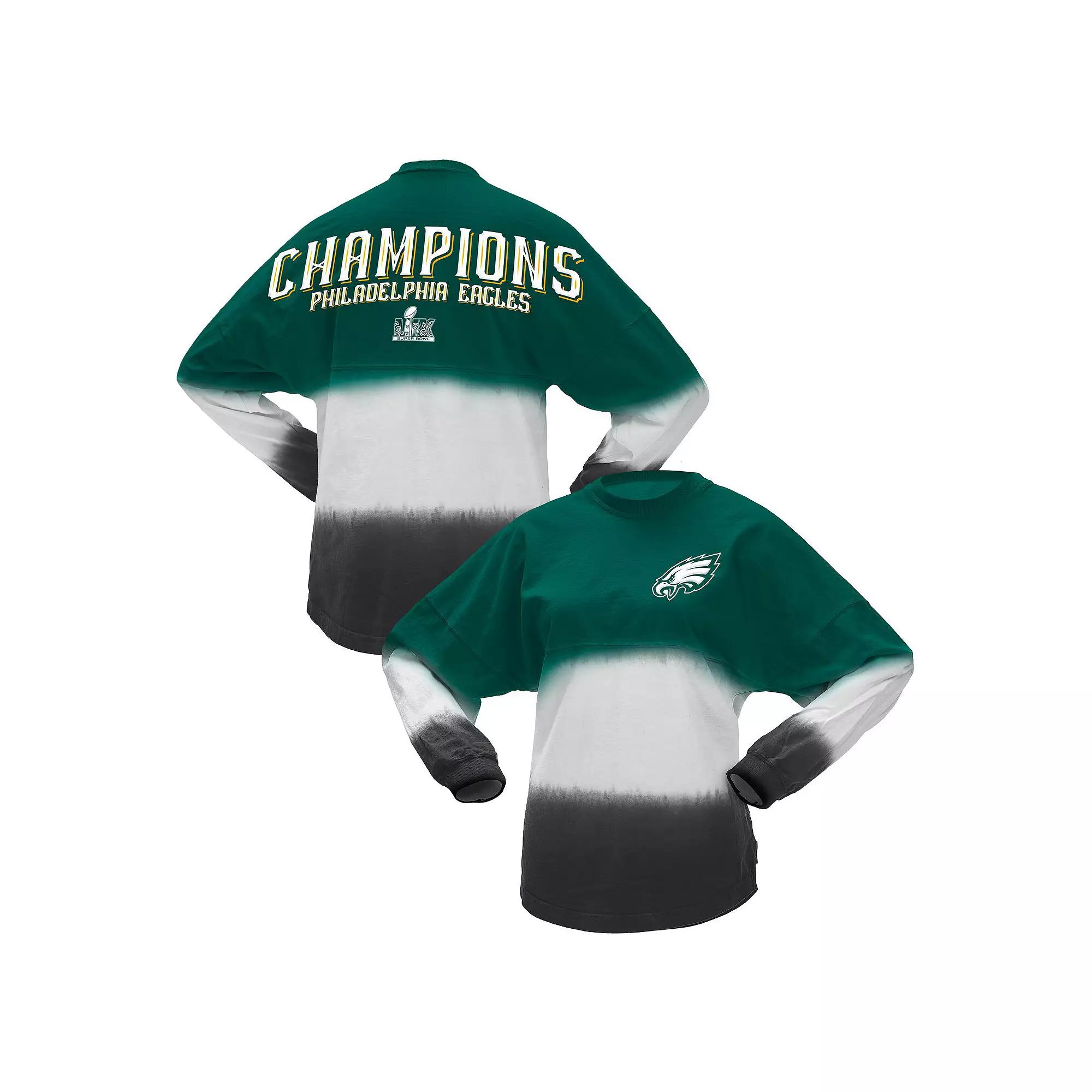 Women's Fanatics  Midnight Green Philadelphia Eagles Super Bowl LIX Champions Horizontal Ombre Spirit Jersey Long Sleeve T-Shirt, Size: Medium Product Image