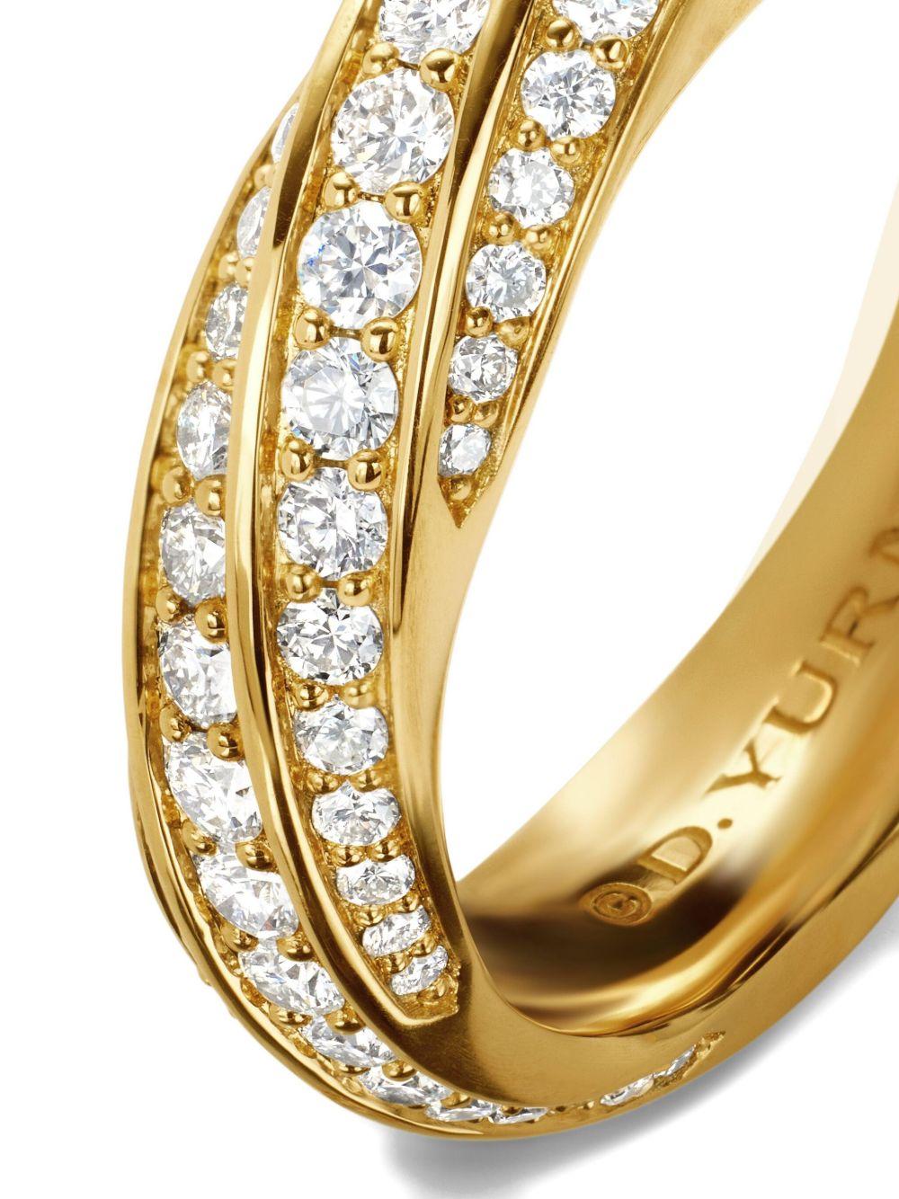 18kt recycled gold Cable Edge diamond band ring (6mm) Product Image