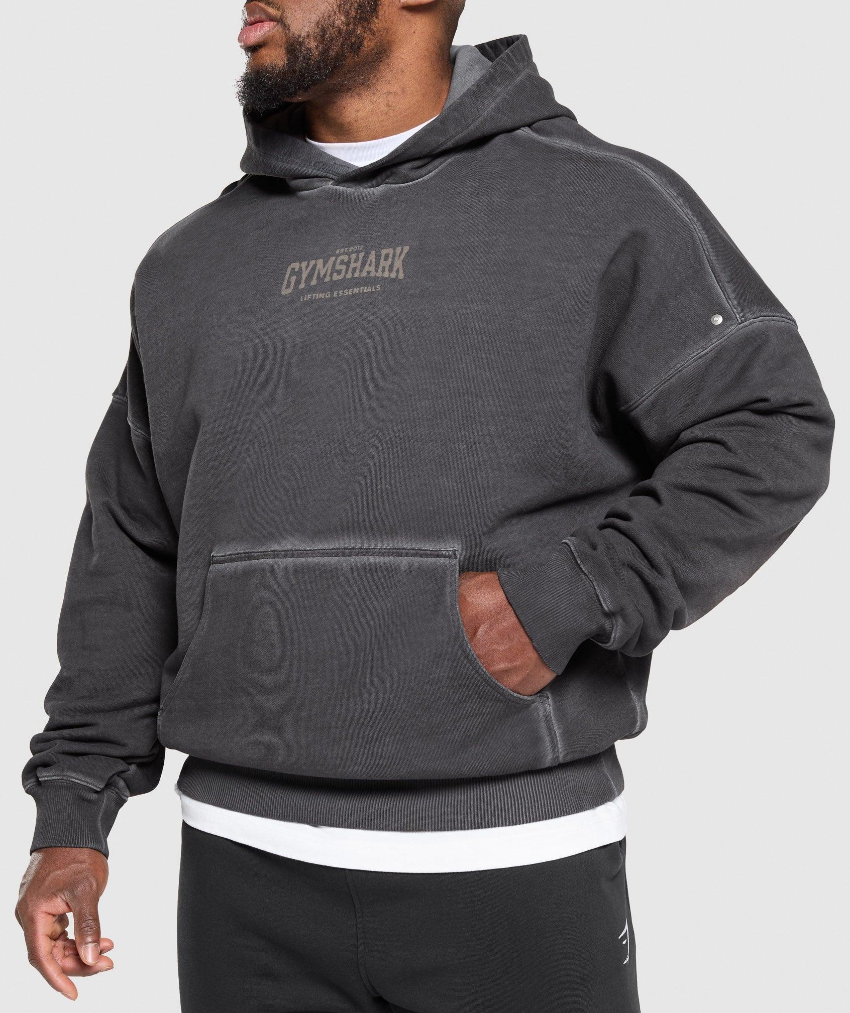 Gymshark Heavyweight Hoodie - Black Wash Male Product Image