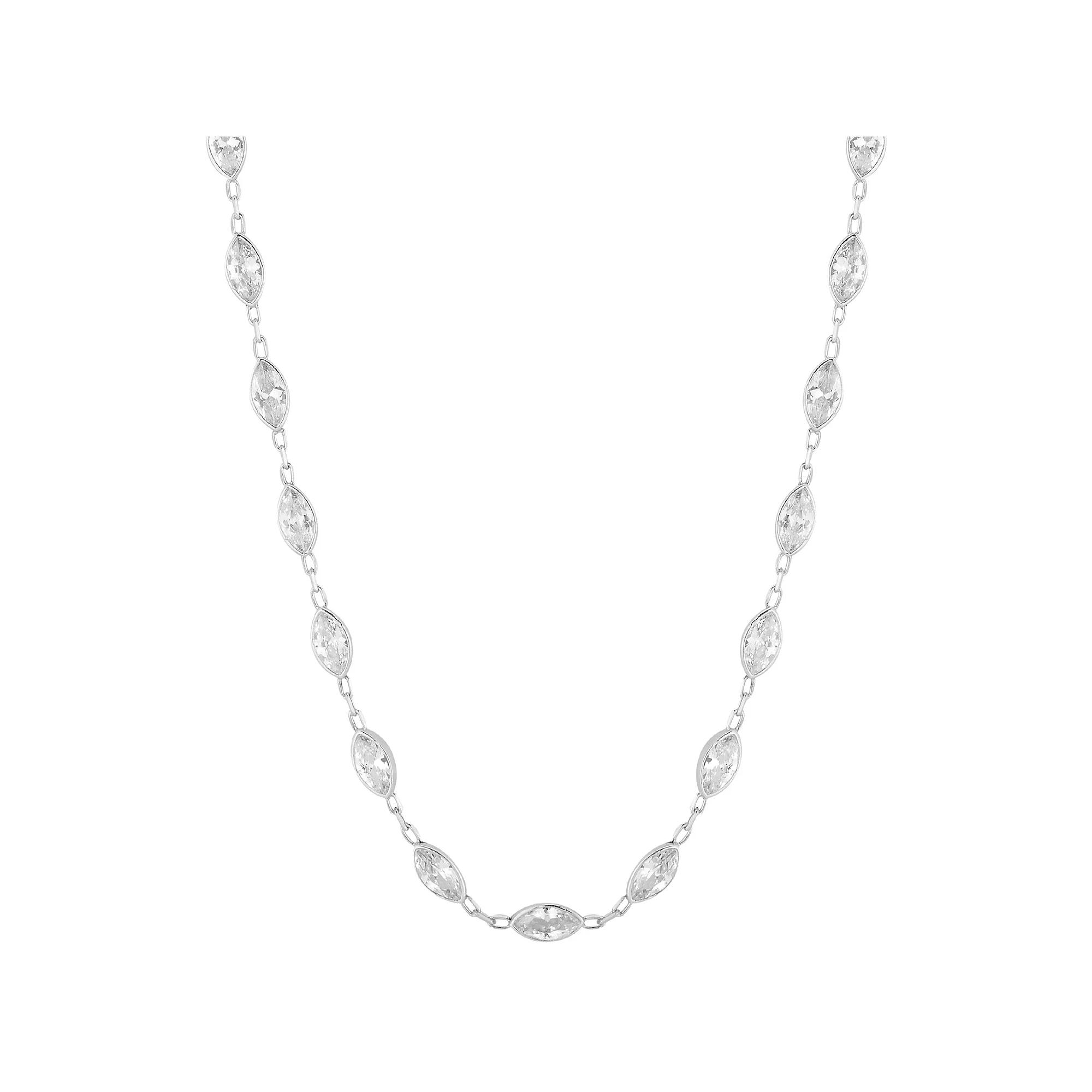 Sunkissed Sterling Cubic Zirconia Choker Necklace, Women's, Size: 16", Silver Tone Product Image