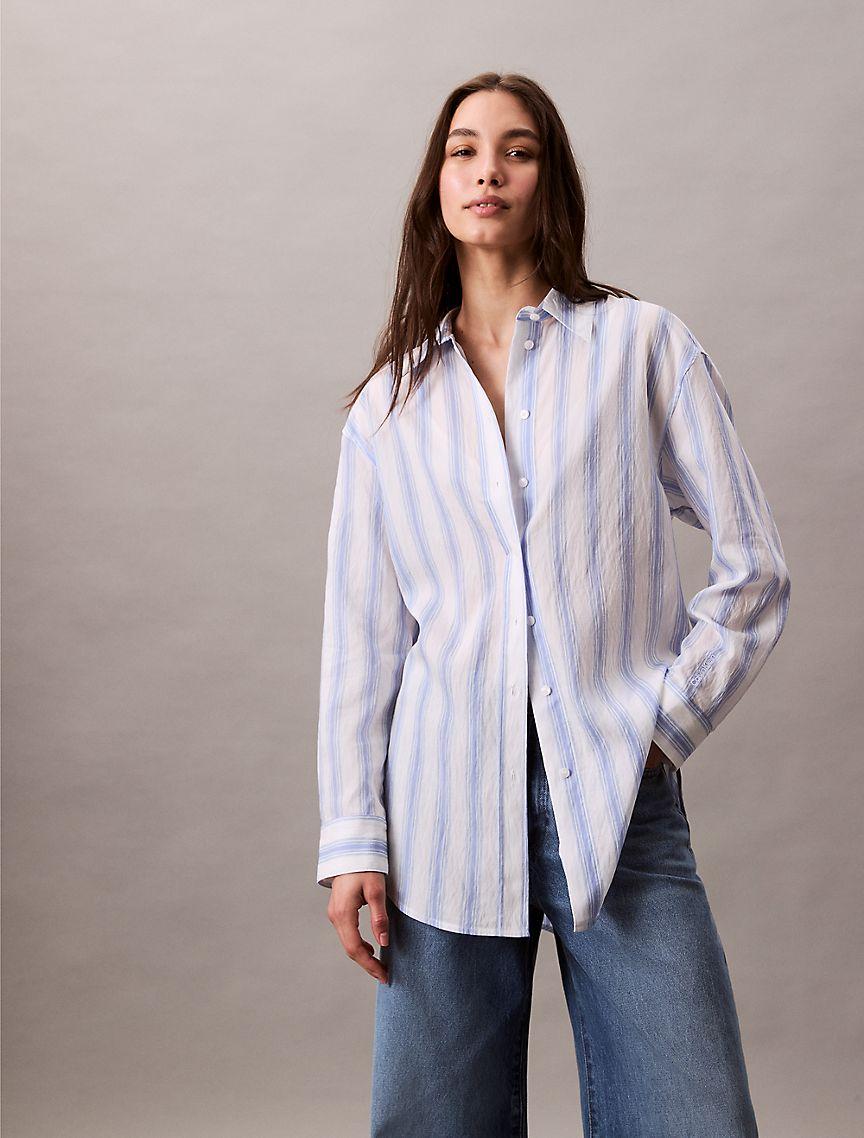 Stripe Relaxed Button-Down Shirt Product Image