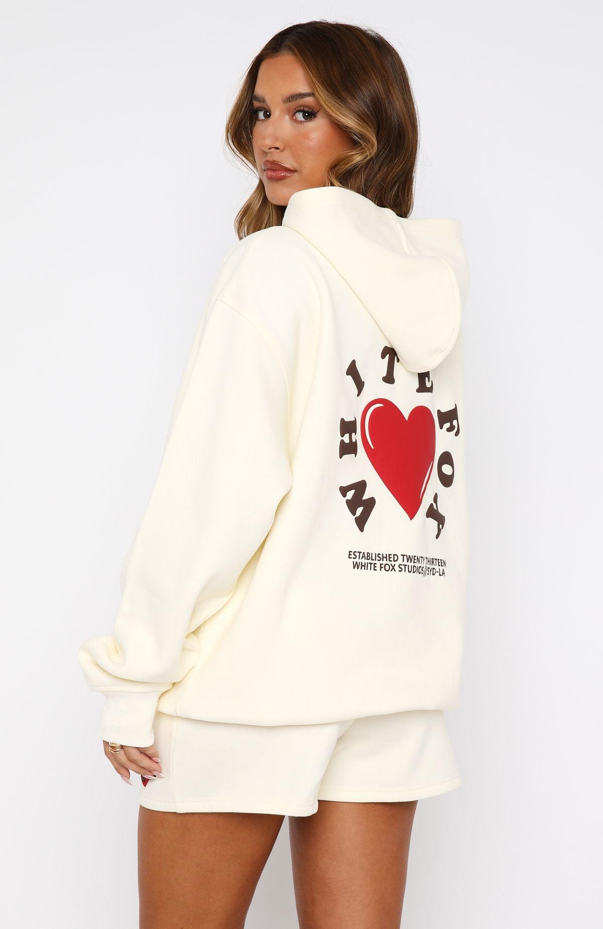 We Don't Talk Anymore Oversized Hoodie Cream Product Image