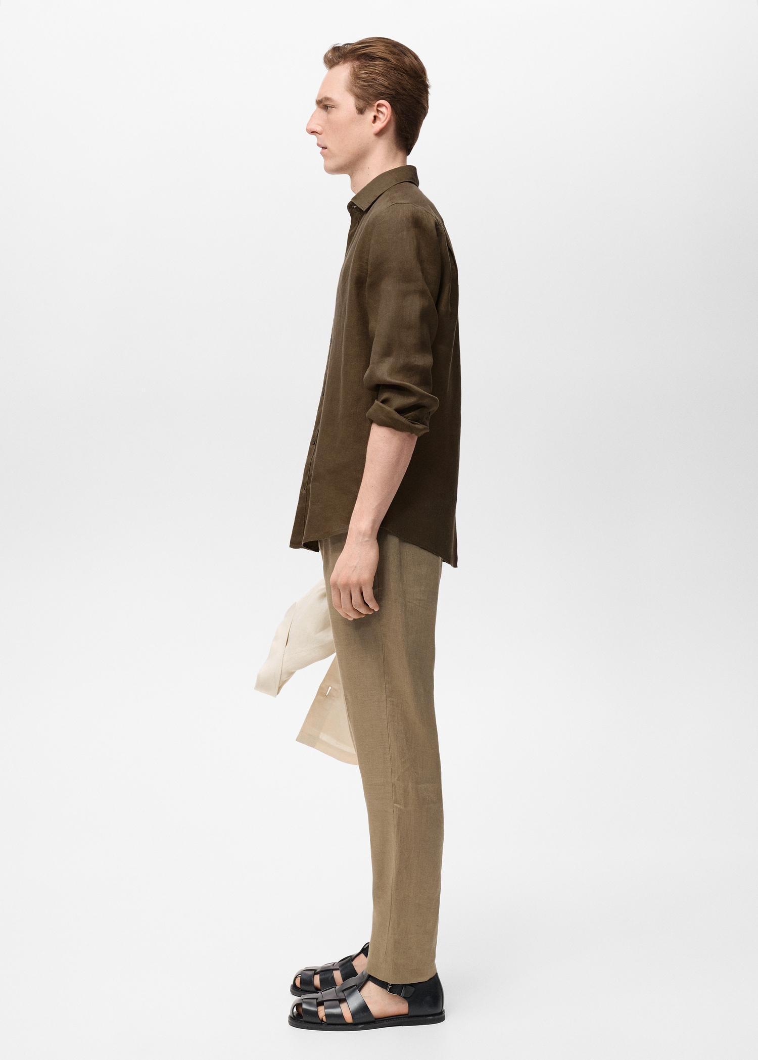 Linen 100% shirt - Men | MANGO USA Product Image