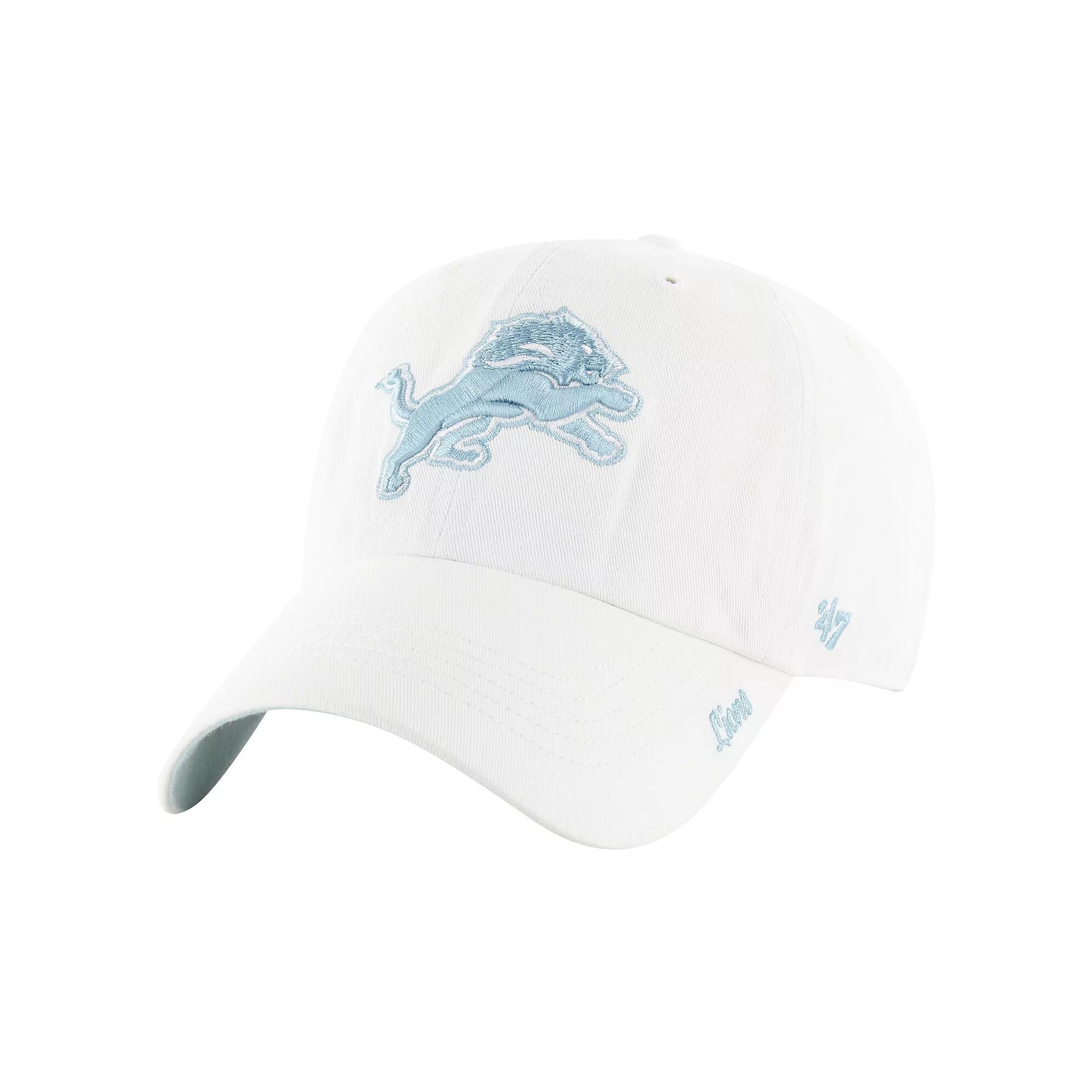 Women's '47 White Detroit Lions Ballpark Cheer Clean Up Adjustable Hat Product Image