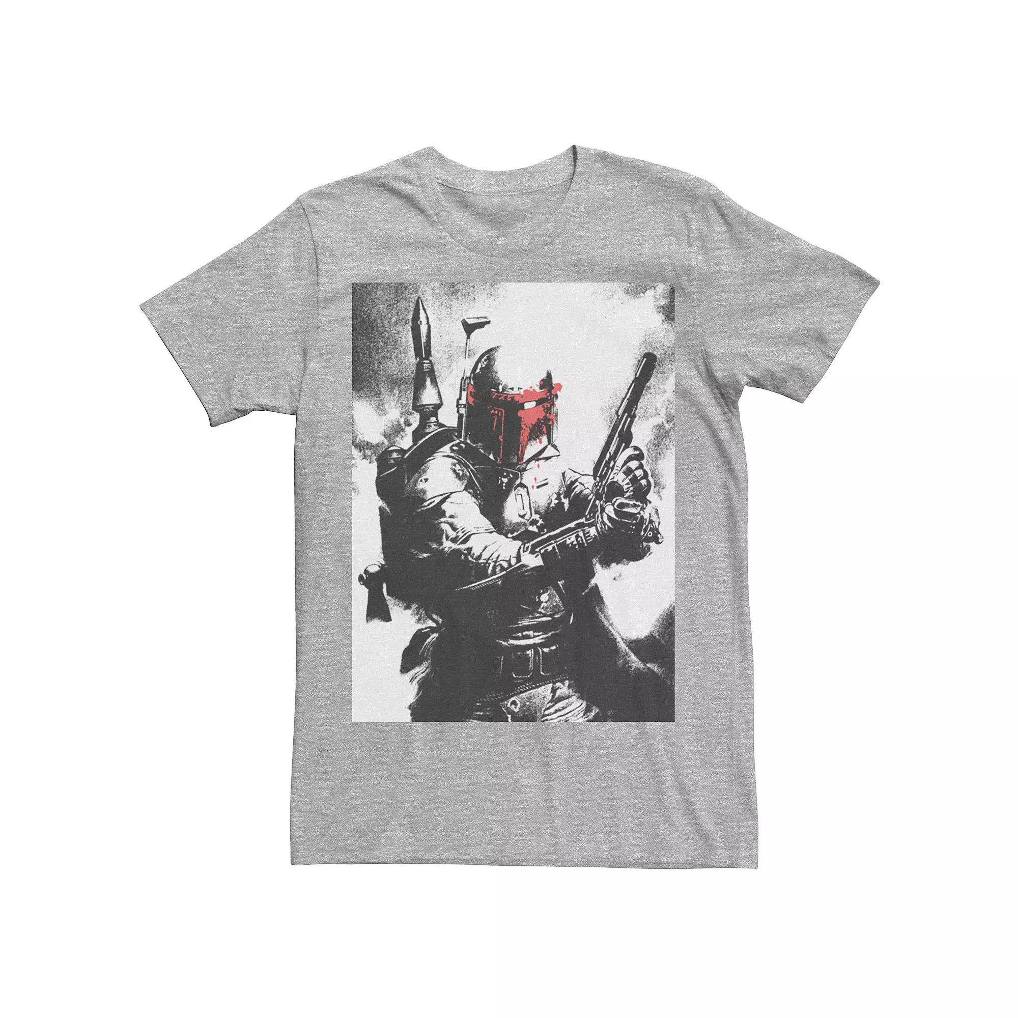 Men's Star Wars Boba Fett Faded Action Portrait Poster Tee,  Product Image