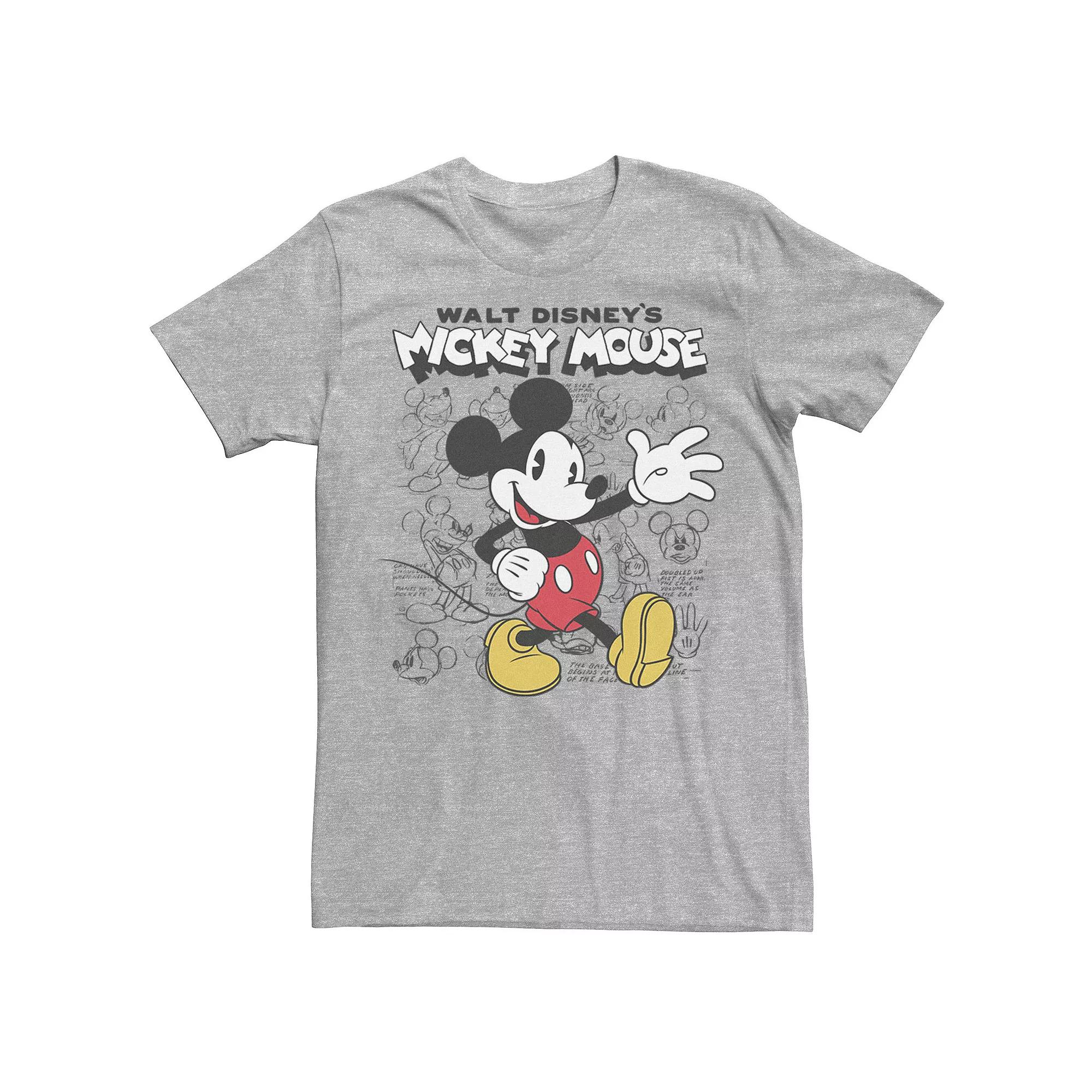 Disney's Mickey Mouse Classic Sketched Poster Men's Tee,  Product Image