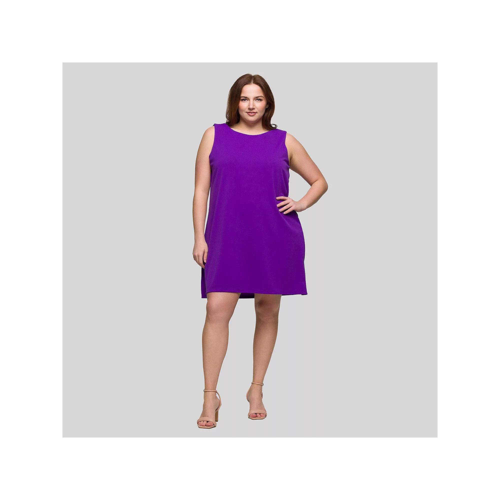 Plus Size 24Seven Comfort Apparel Sleeveless Mini Shift Dress, Women's, Size: 1XL, Orange Product Image