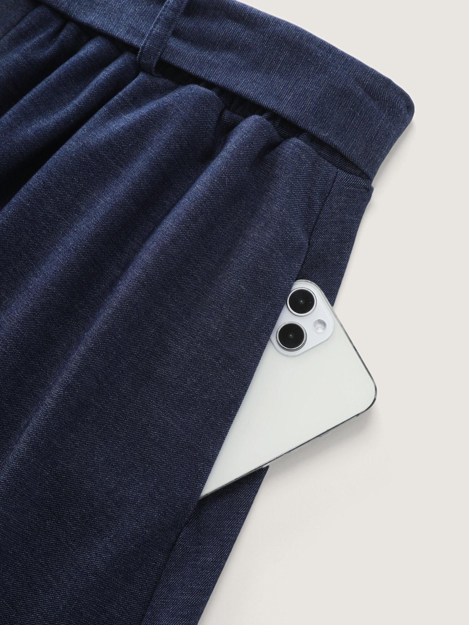Stretchy Button Detail Waist-Tie Maxi Skirt Female Product Image