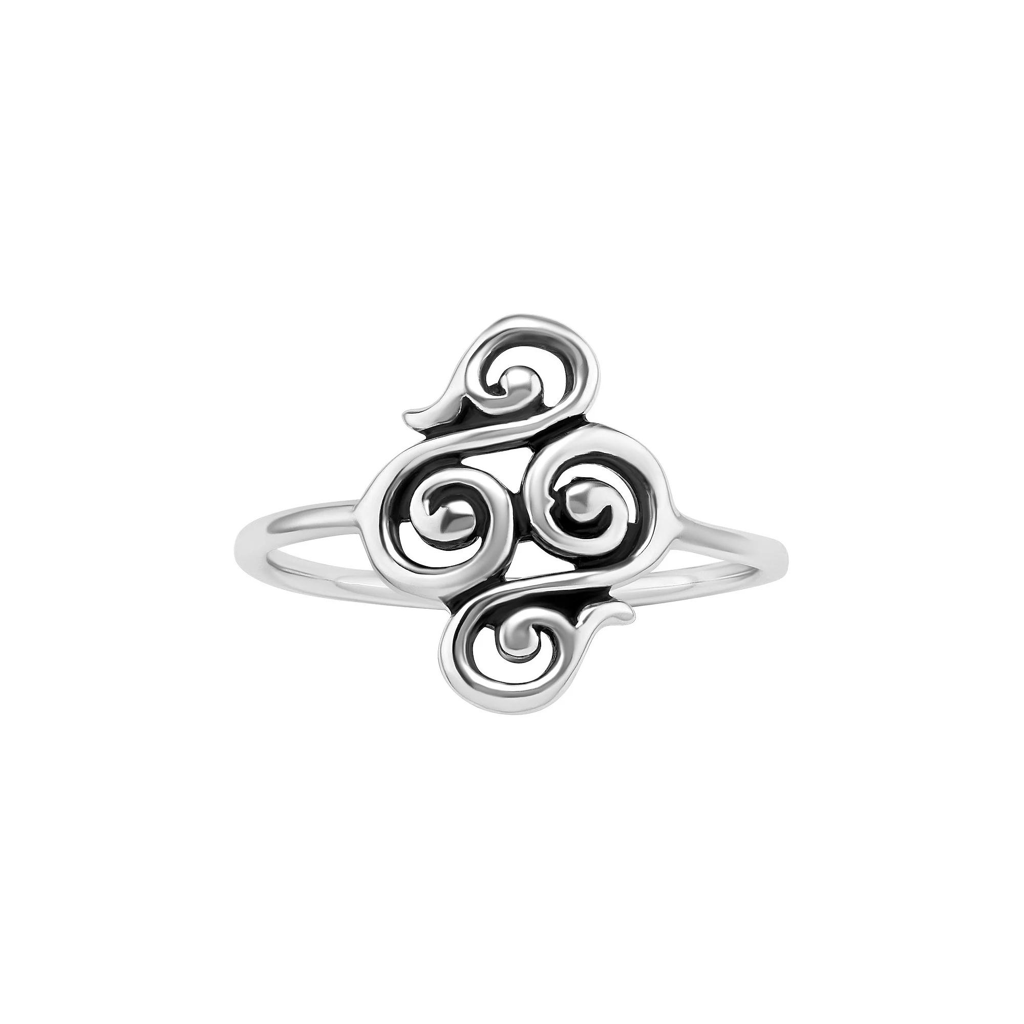 PRIMROSE Sterling Silver Oxidized Swirl Ring, Women's, Size: 9 Product Image
