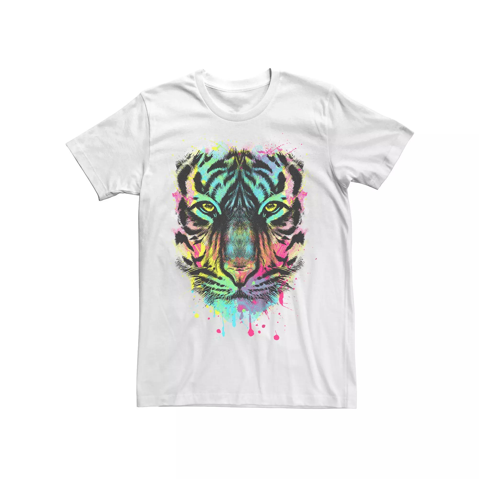Men's Hunting For Colors Tiger Face Graphic Tee, Size: XS, White Product Image