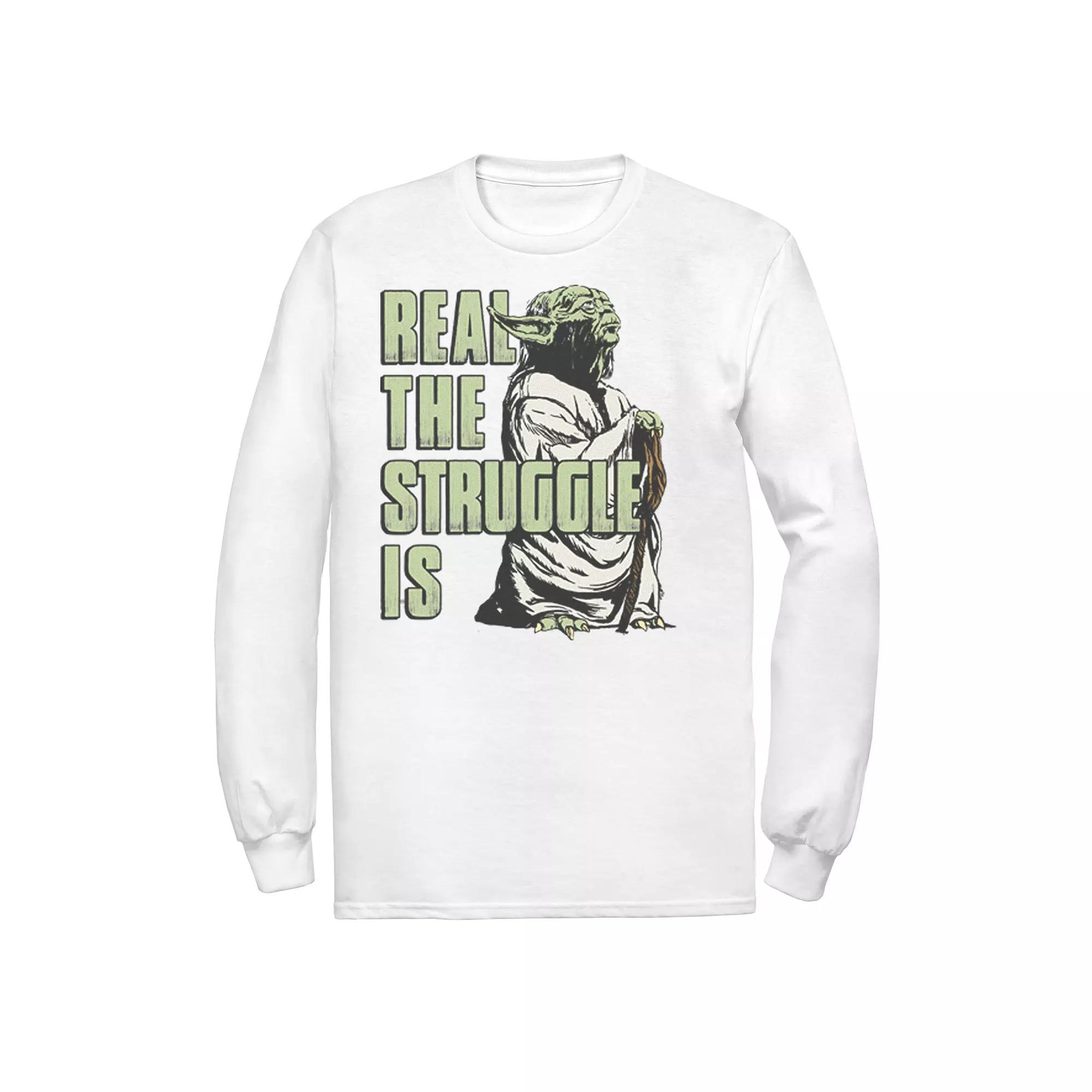 Men's Star Wars Yoda Real The Struggle Is Tee,  Product Image