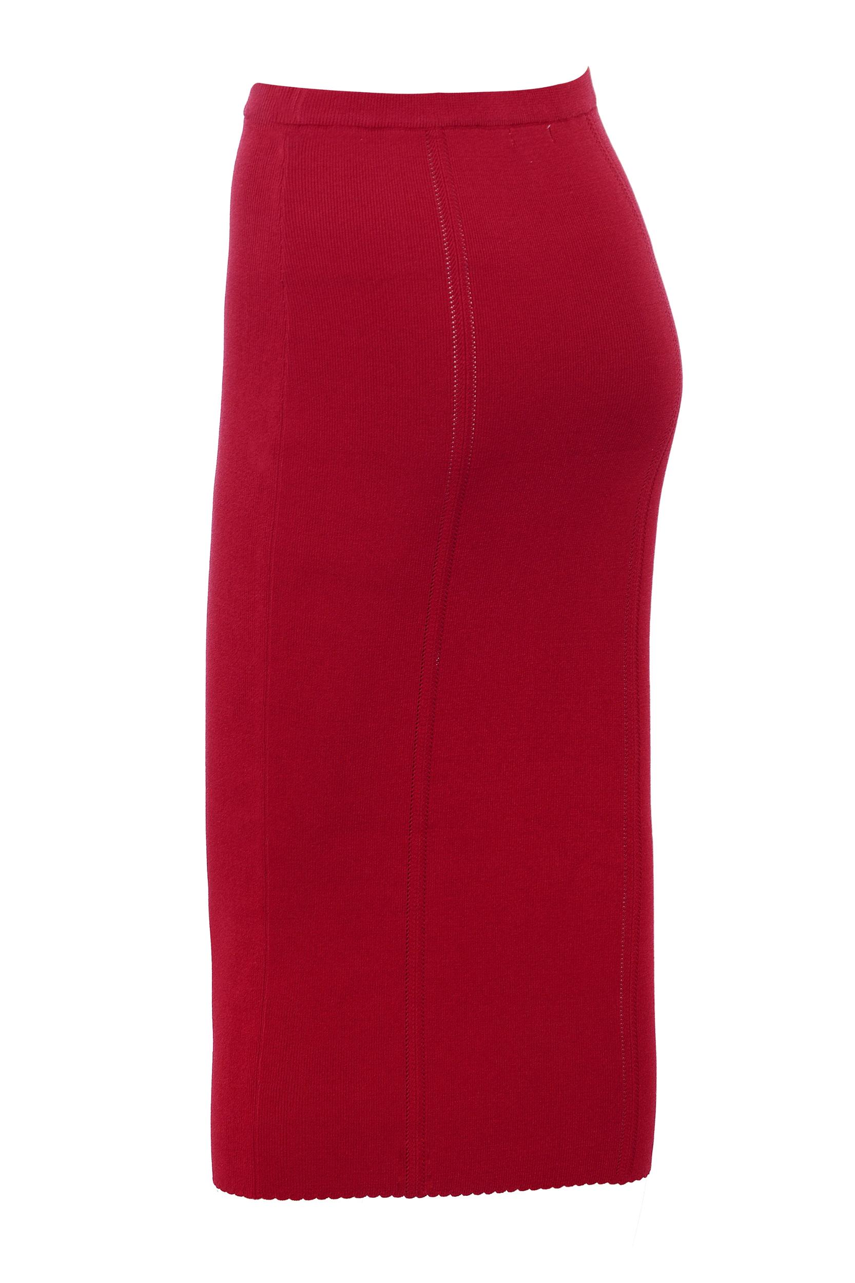 Eliane  red bodycon midi skirt - sale Product Image