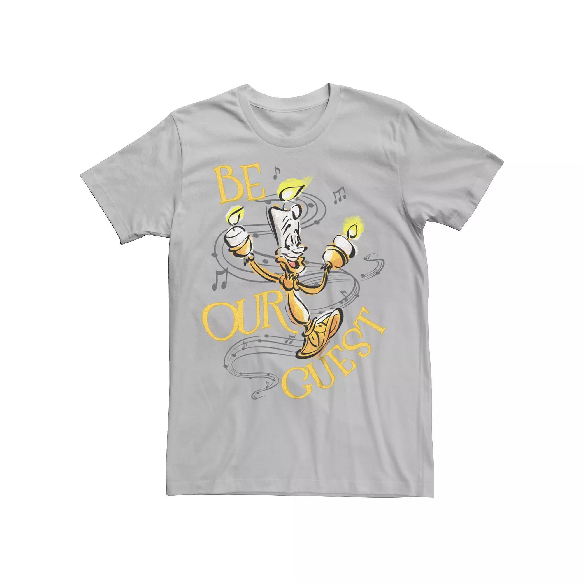 Disney's 100 Lumiere Dance Be Our Guest Men's Tee, Size: XL, Silver Product Image