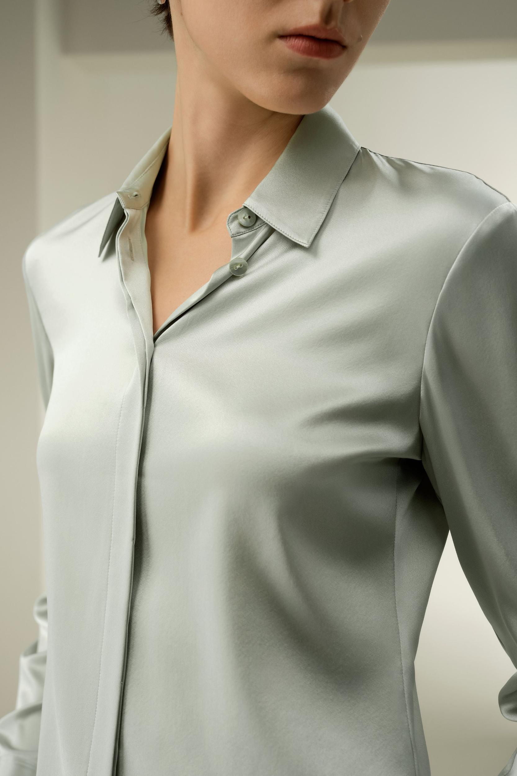 Elegant Silk Slim Fit Shirt Product Image