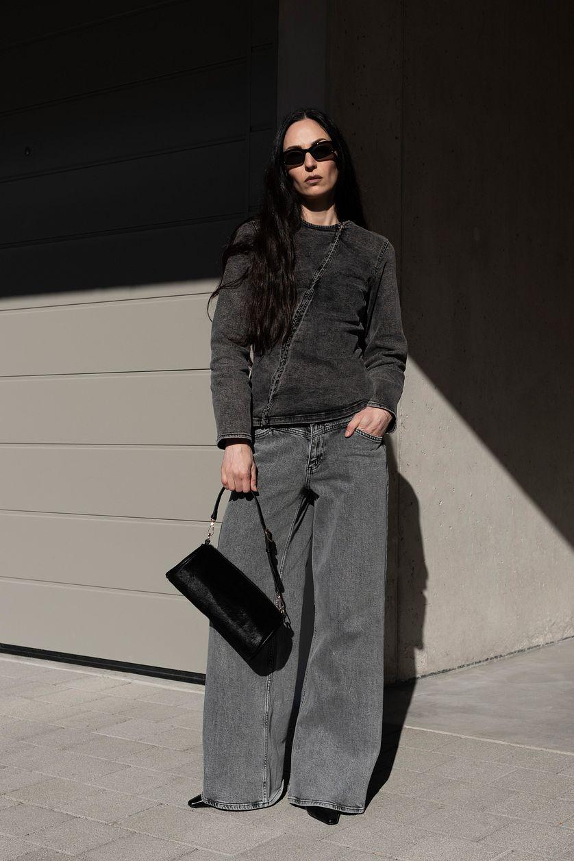 Asymmetric Denim Shirt Product Image