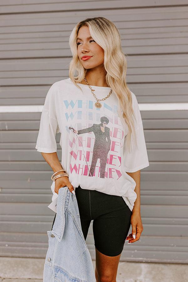 Whitney Houston On Stage Distressed Graphic Tee Product Image