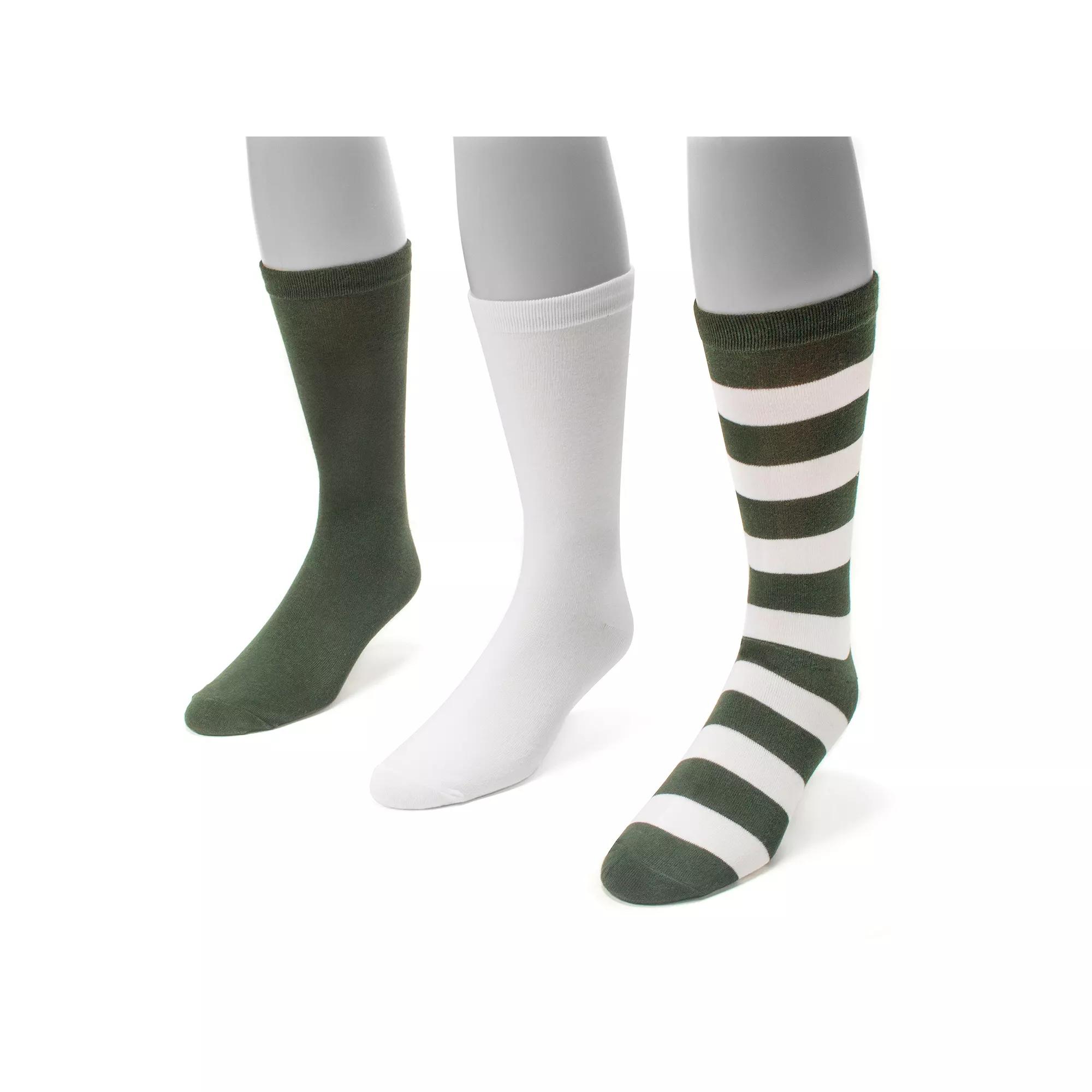 Adult MUK LUKS Game Day 3-pk. Crew Socks, Womens Product Image