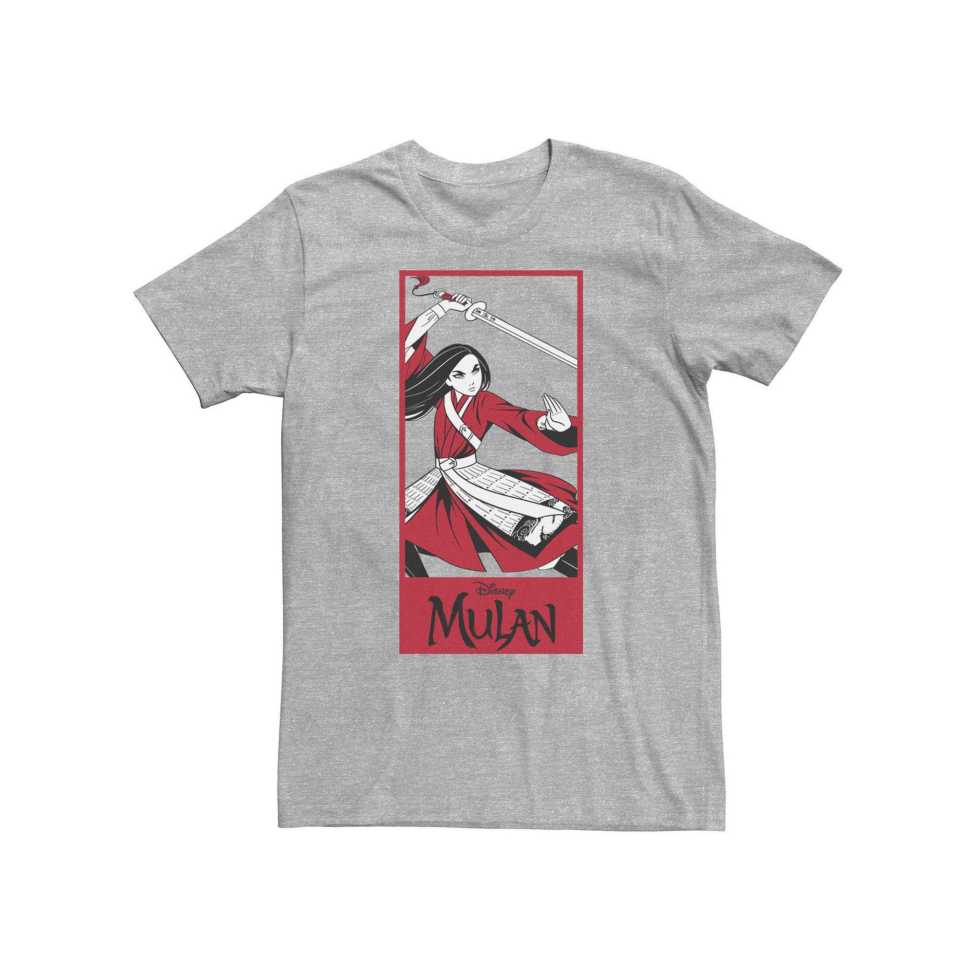 Big & Tall Disney Mulan Live Action Mulan Action Pose Panel Tee, Men's, Size: XXL Tall, Athletic Grey Product Image