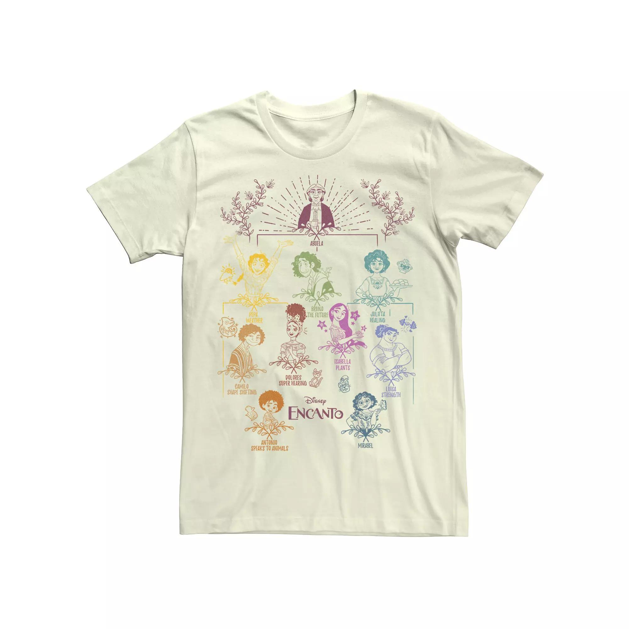 Disney's Encanto Doodle Family Tree Breakdown Men's Tee, Size: Medium, Natural Product Image