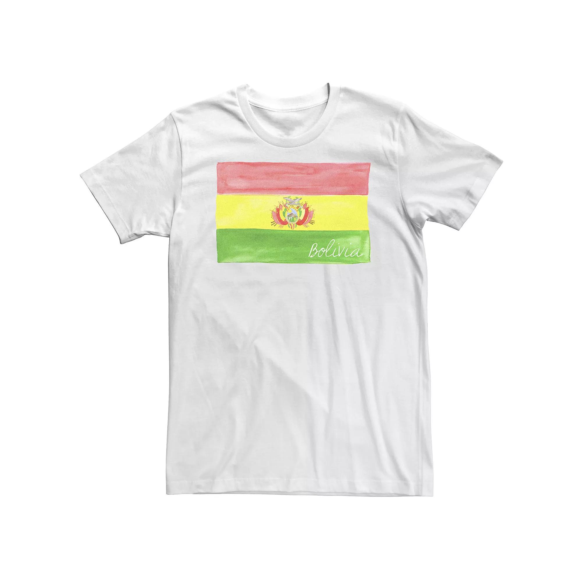 Big & Tall HHM Bolivia Watercolor Flag Tee, Men's, Size: 3XL, White Product Image