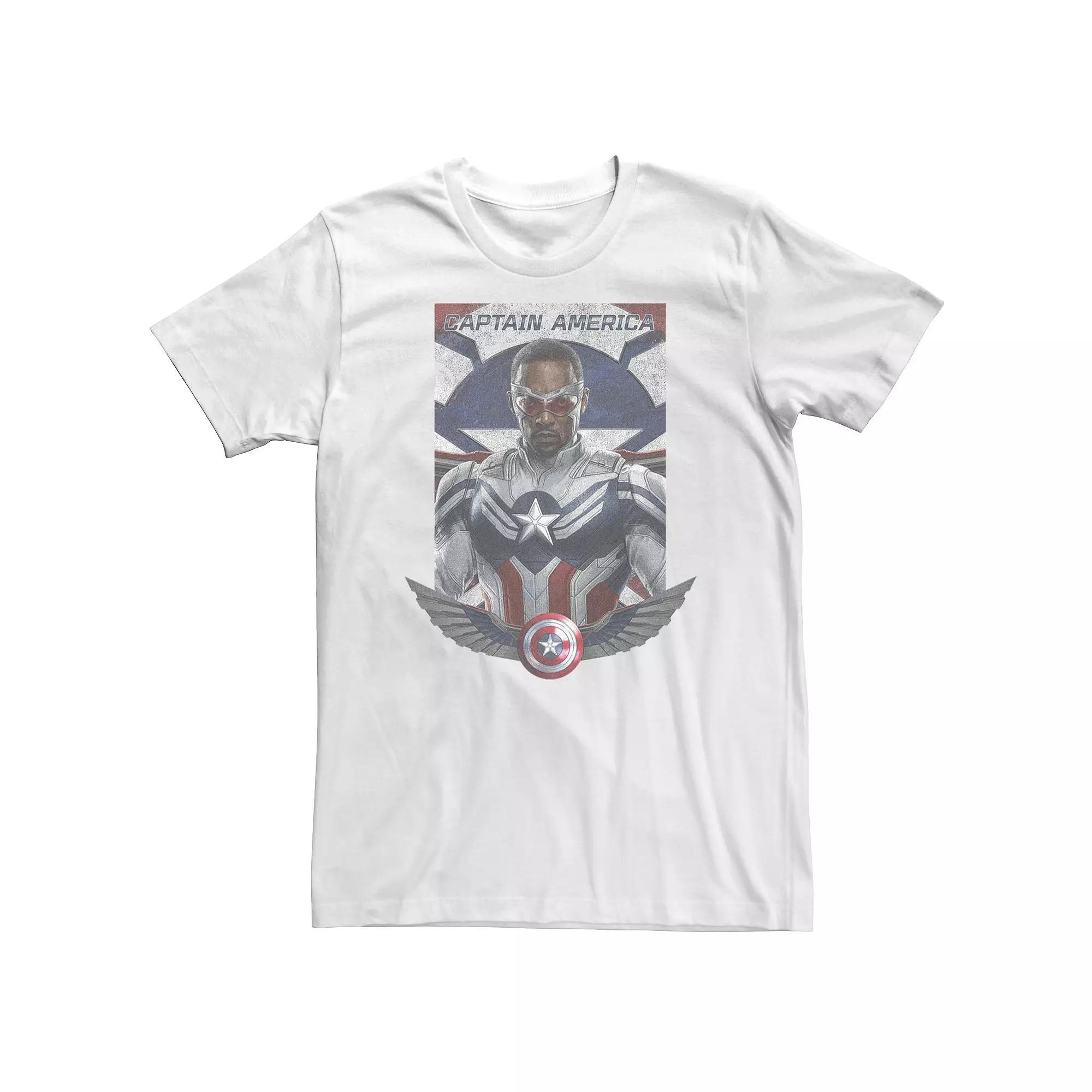 Big & Tall Marvel The Falcon And The Winter Soldier Captain America Wings Portrait Logo Tee, Men's,  Product Image