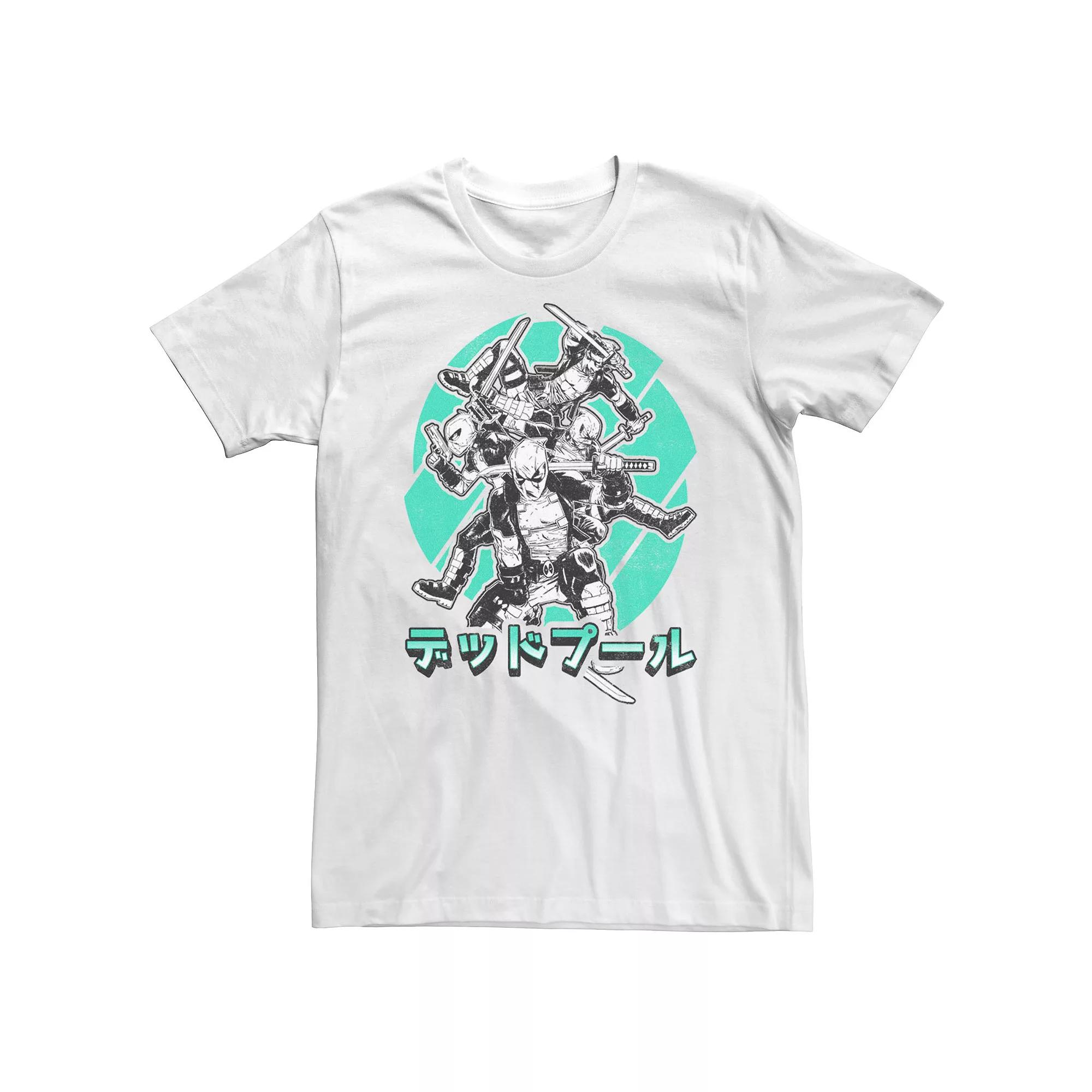 Big & Tall Marvel Deadpool Kanji Various Fighting Poses Tee, Men's,  Product Image