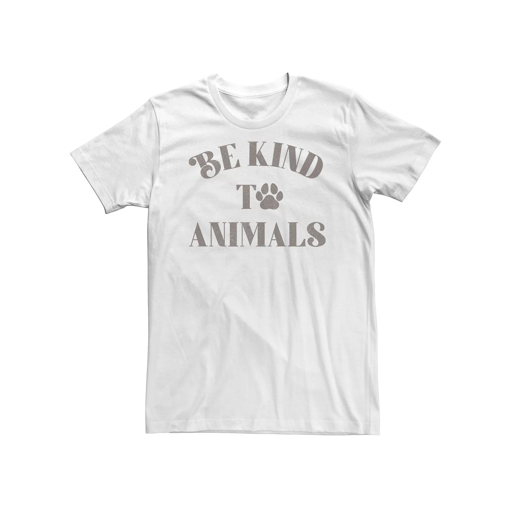 Big & Tall Trendy "Be Kind To Animals" Tee, Men's,  Product Image