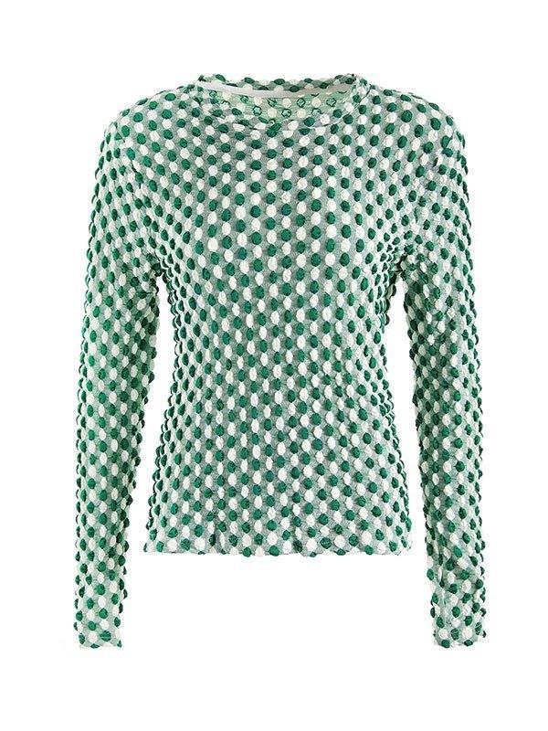 Long Sleeve Dot Jacquard Tee Product Image