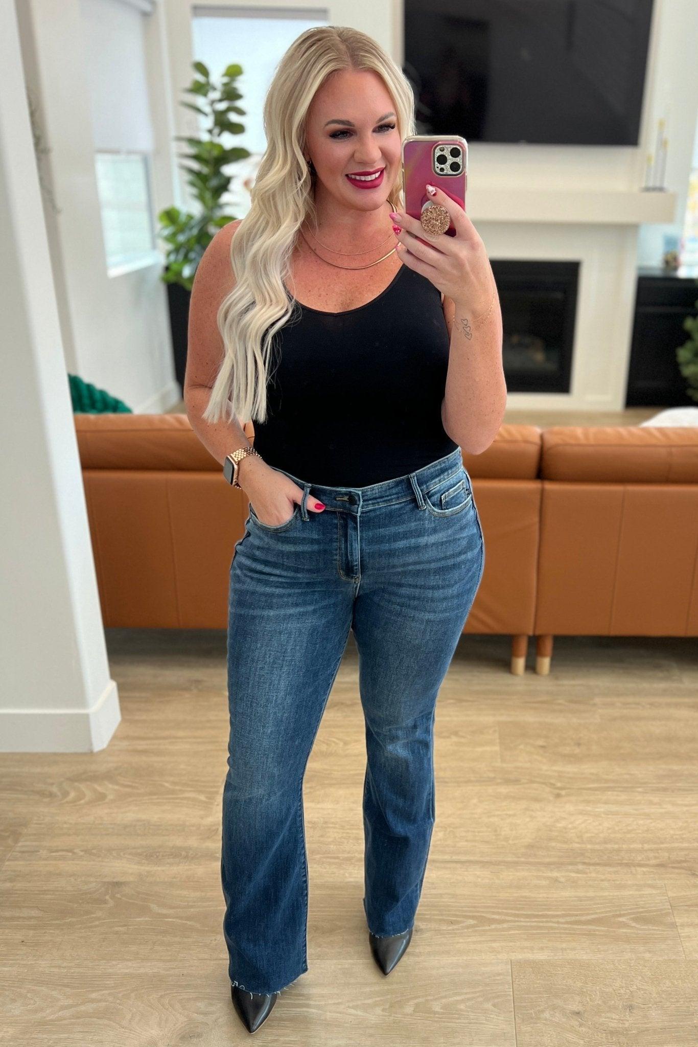 Josephine Mid Rise Raw Hem Bootcut Jeans (Online Exclusive) Product Image