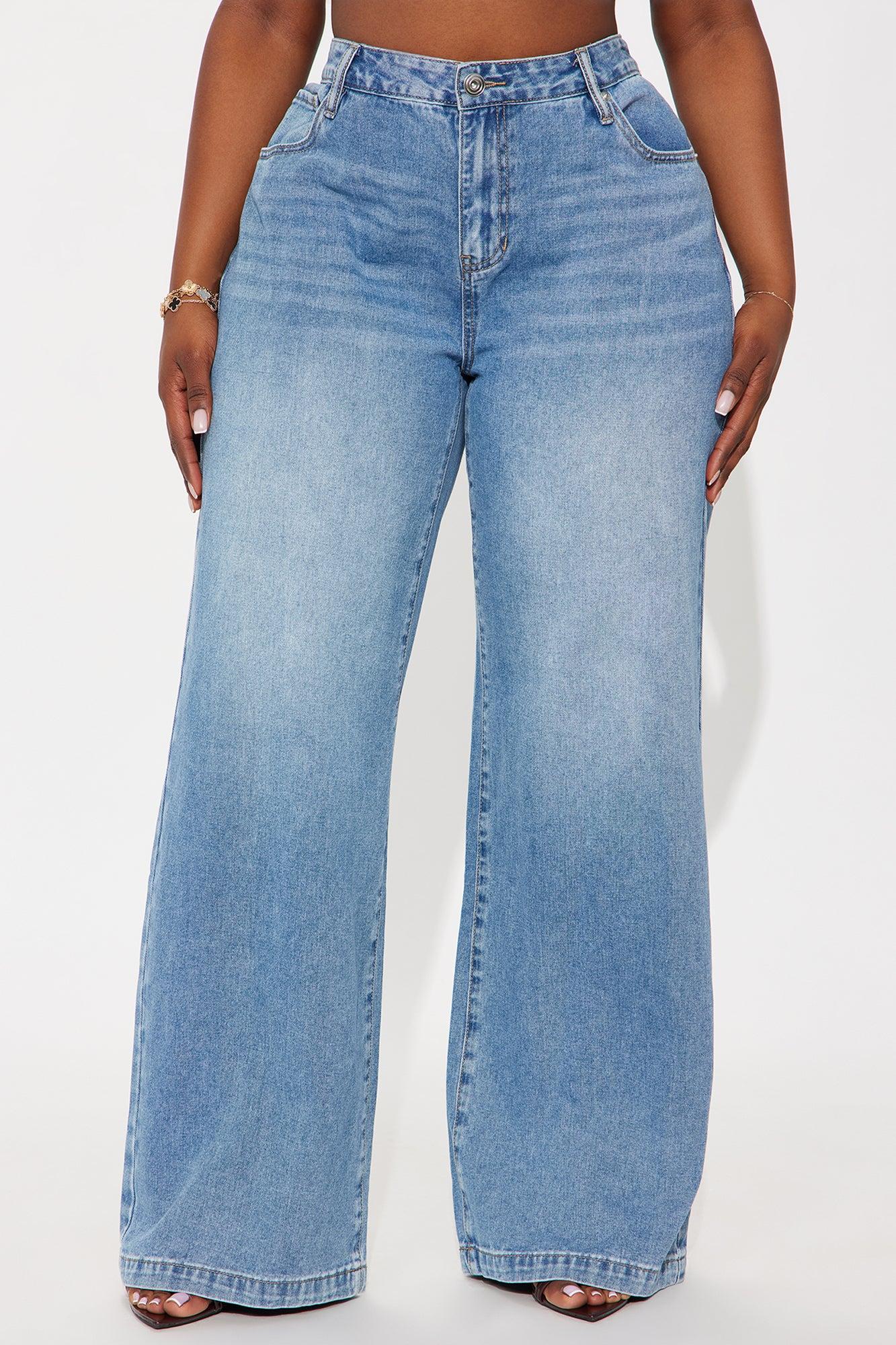 Alannah Non Stretch Low Rise Wide Leg Jeans - Medium Wash Product Image