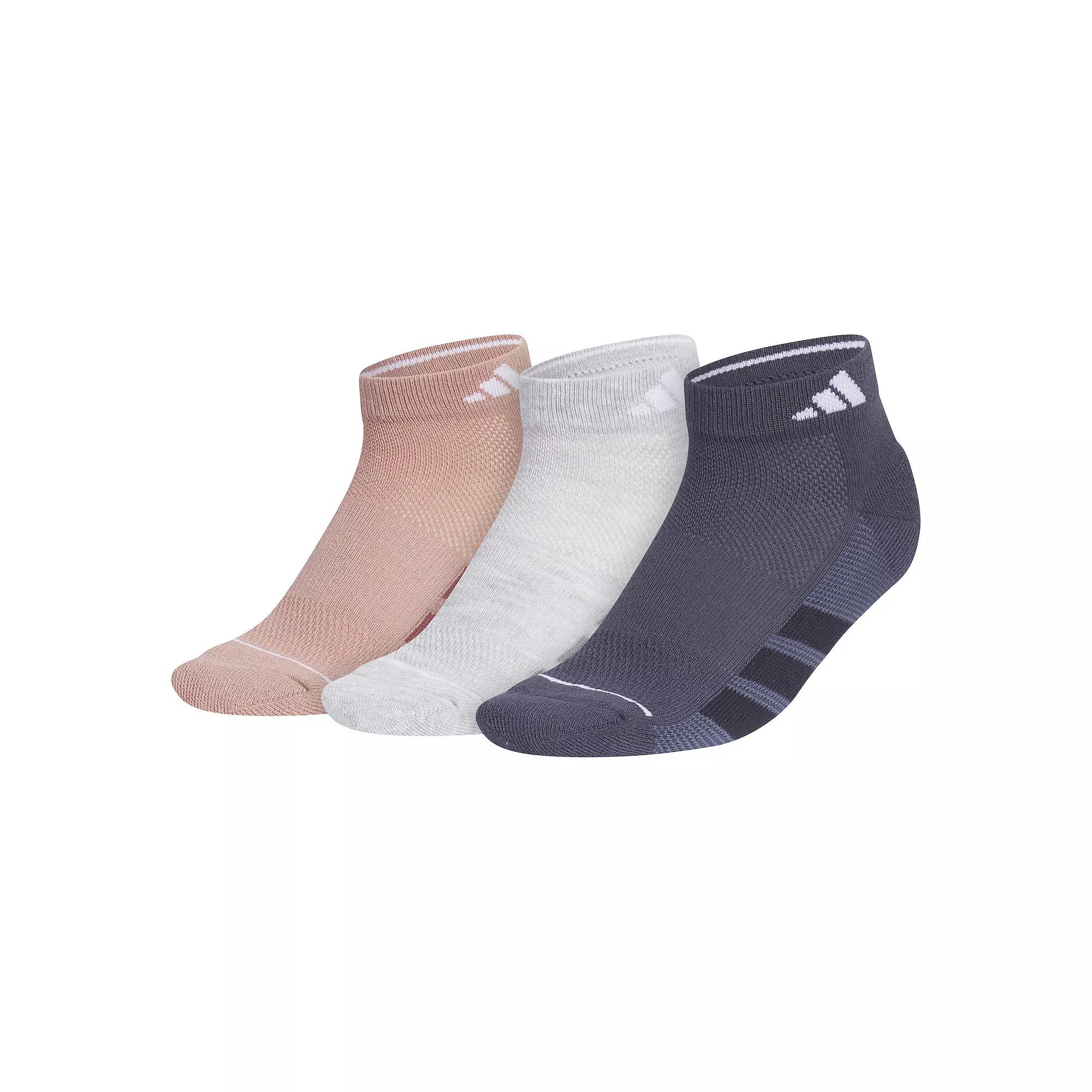 Women's adidas All Day Training Low Cut Socks 3-Pair Pack, Size: 5-10, Clay Grey Navy Product Image