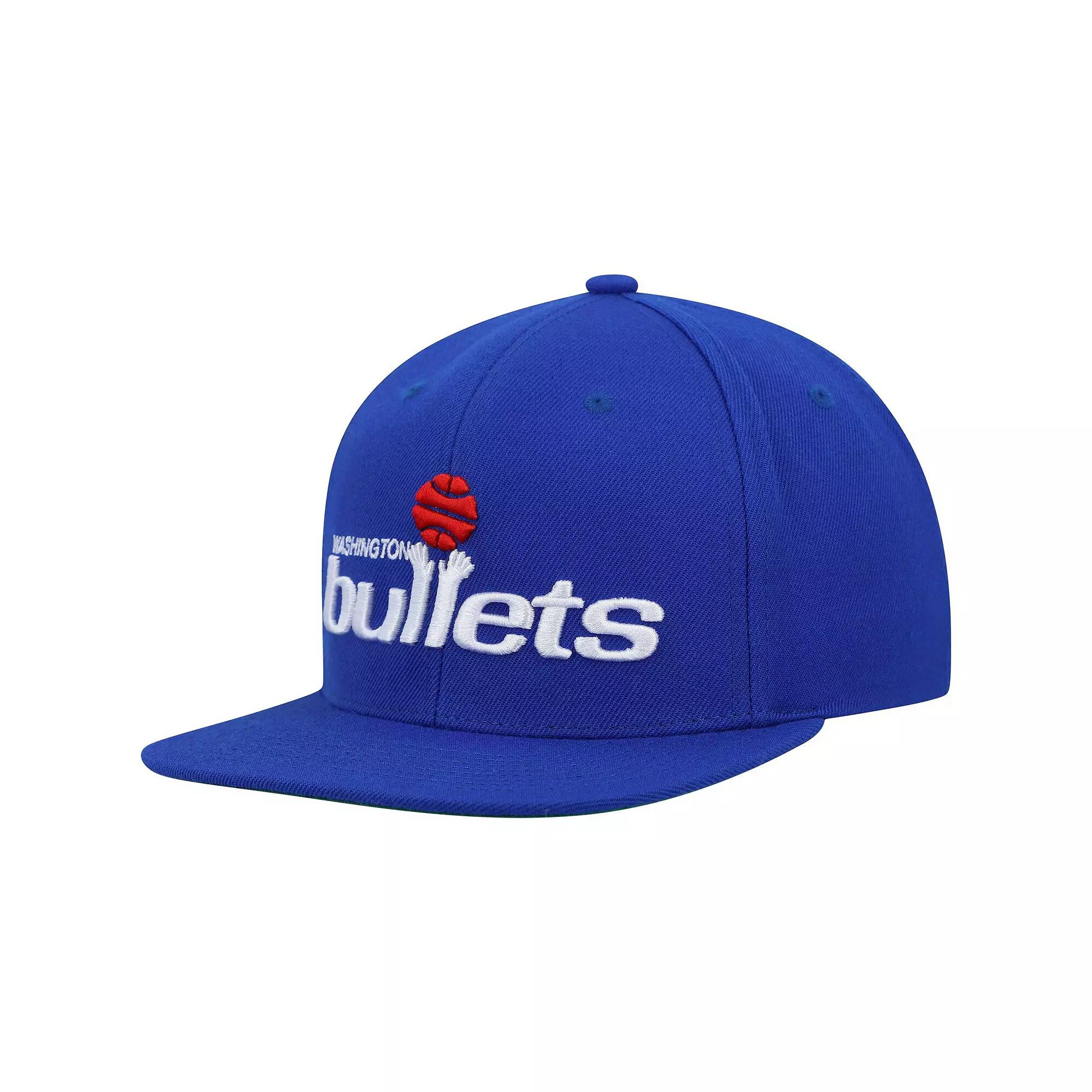 Men's Mitchell & Ness Blue Washington Bullets Hardwood Classics Team Ground 2.0 Snapback Hat, Nba Blue Product Image