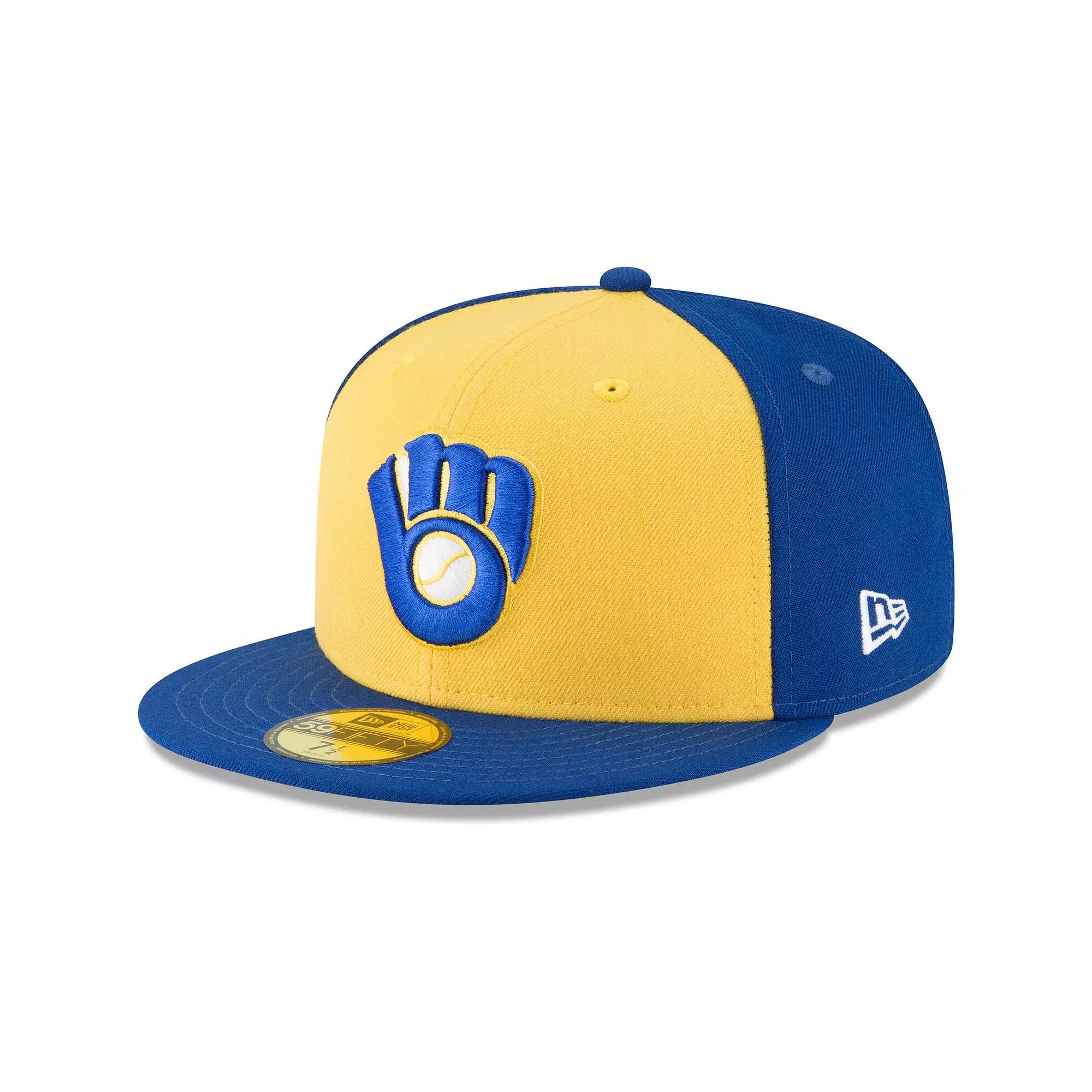 Men's New Era Yellow Milwaukee Brewers Cooperstown Collection Wool 59FIFTY Fitted Hat, Size: 7 3/4 Product Image