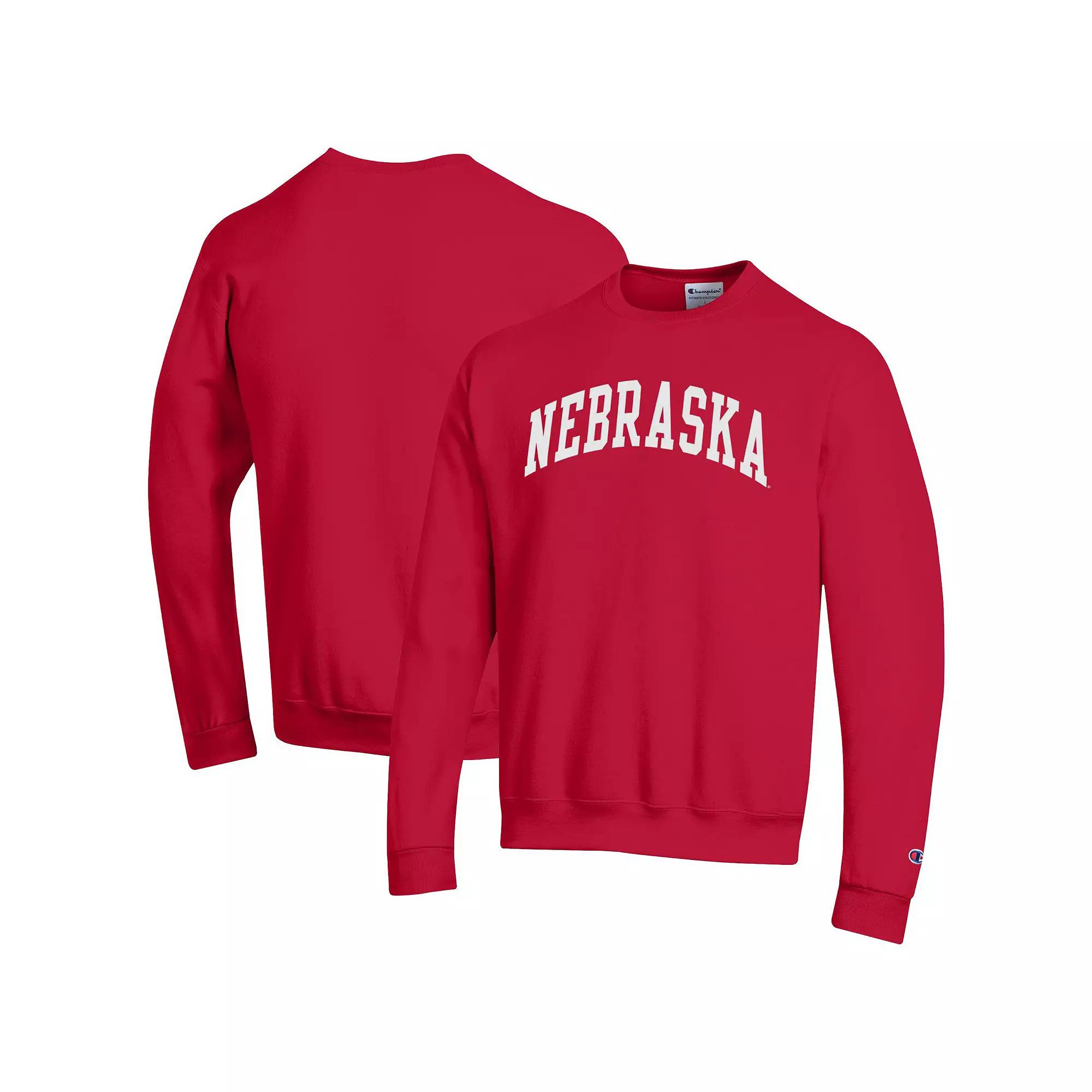 Men's Champion Crimson Harvard Crimson Arch Over Logo Pullover Sweatshirt,  Product Image