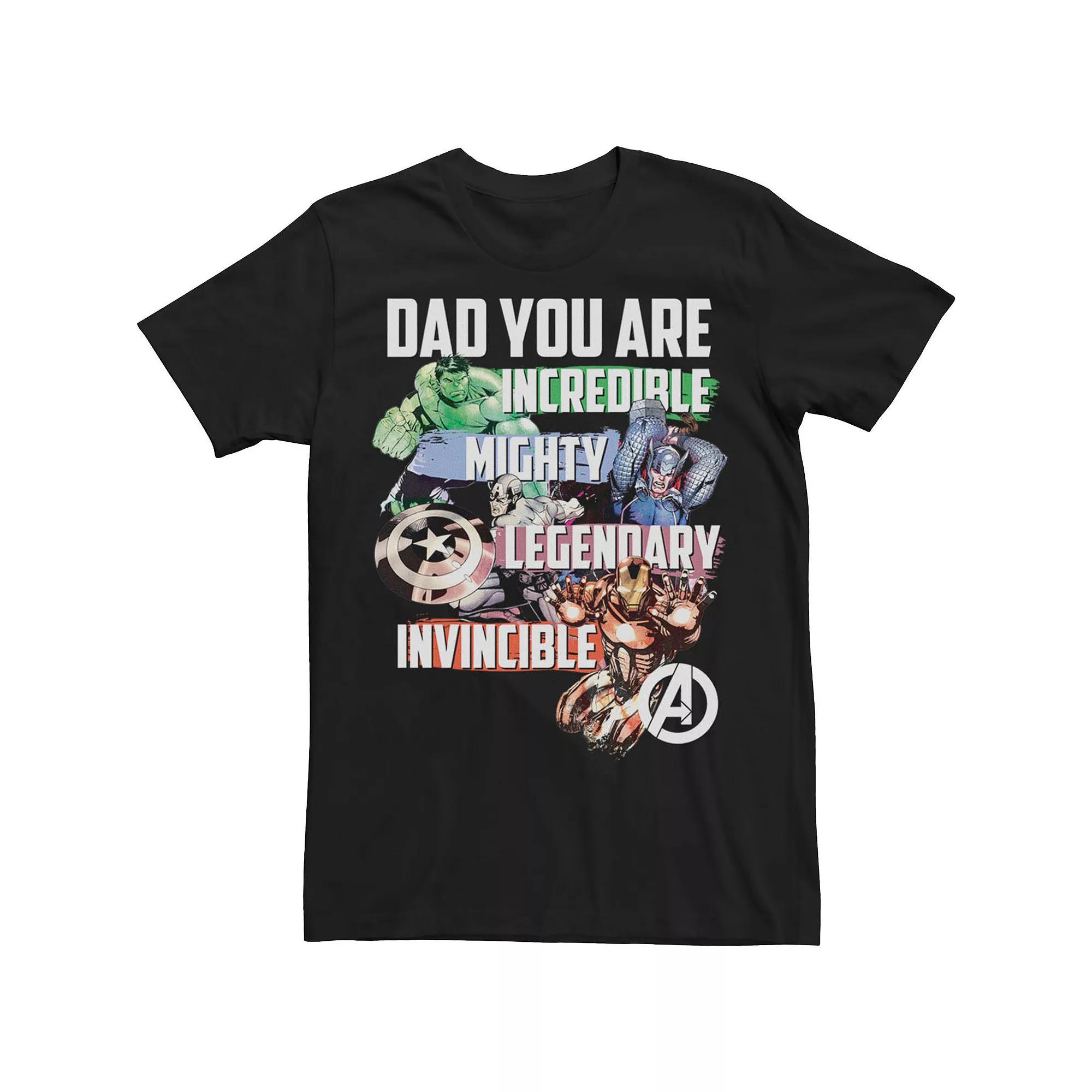 Big & Tall Marvel Avengers Dad You Are Incredible Tee, Men's,  Product Image
