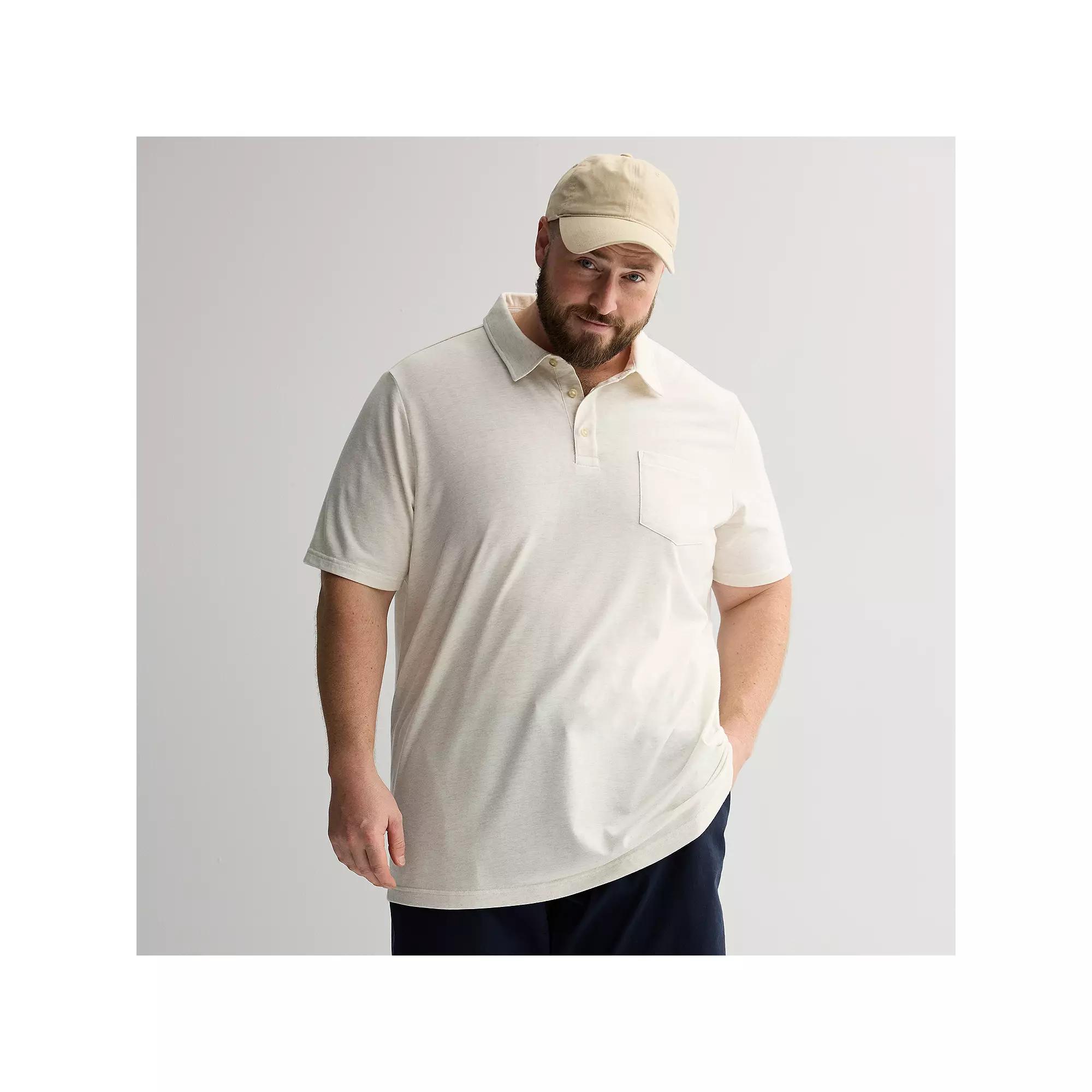 Big & Tall Sonoma Goods For Life The Super Soft Polo, Mens Oat Grey Product Image