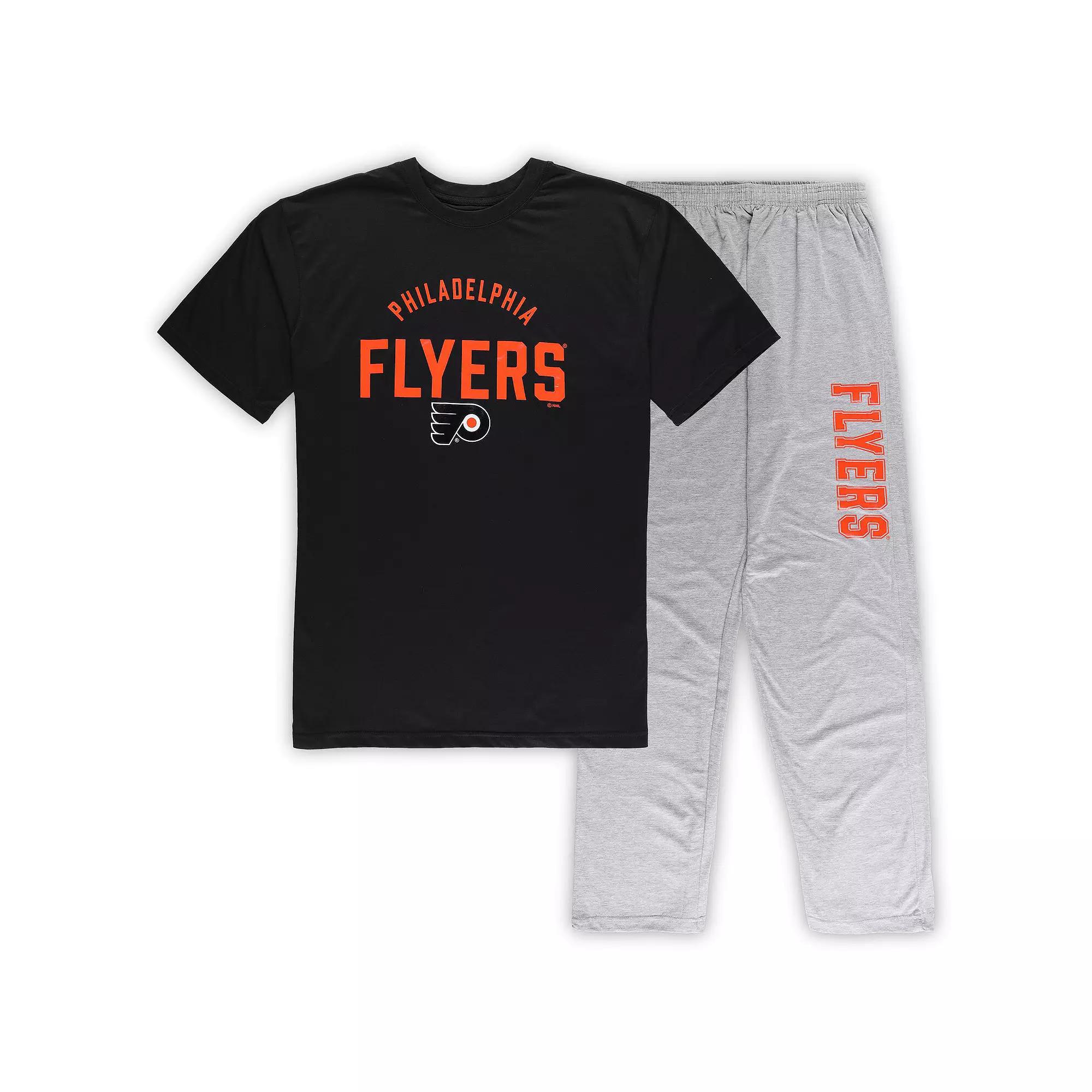 Men's Philadelphia Flyers Black/Heather Gray Big & Tall T-Shirt & Pants Lounge Set, Size: 3XB, Fly Black Product Image